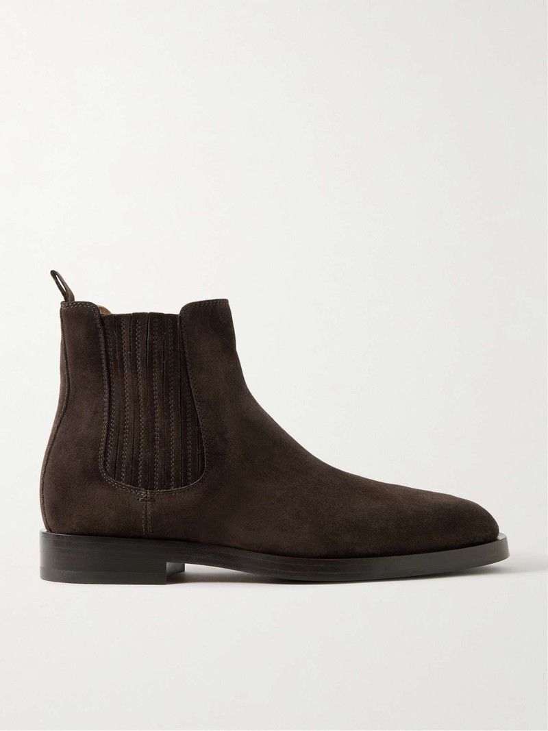 os11x0226 Suede Chelsea Boots In Brown