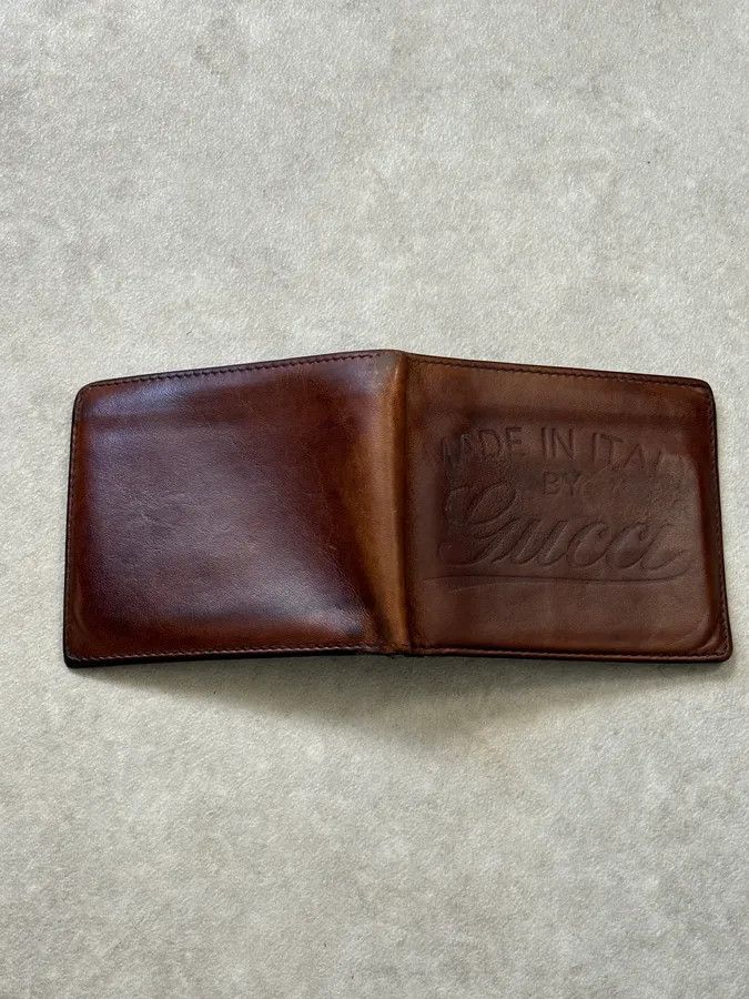 Gucci Gucci Brown Leather Embossed Bifold Wallet Size ONE SIZE - 8 Thumbnail