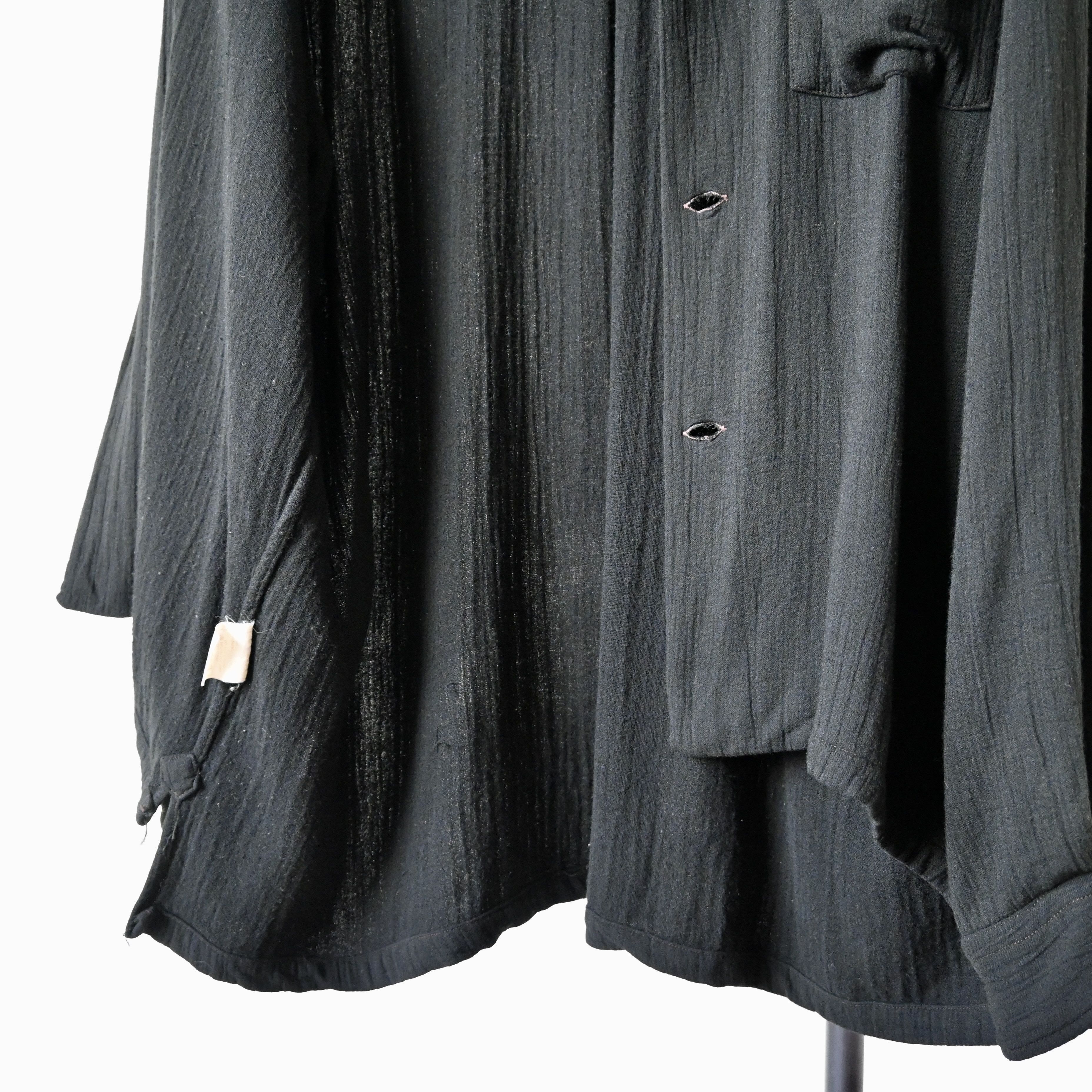Dezert VTG 1980-90s Dezert black rayon x wool drapey shirt Size US L / EU 52-54 / 3 - 11 Thumbnail
