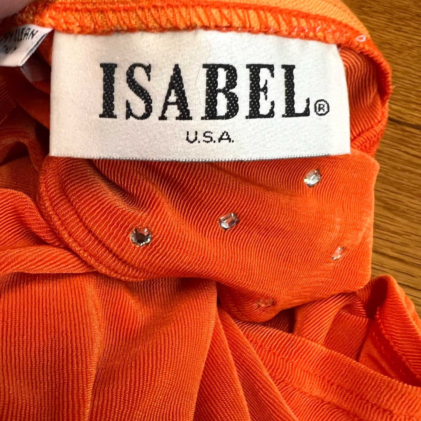 Vintage Isabel Bodysuit Orange Studded Mock Neck Women's M Blouse/Top (Regular) Size M / US 6-8 / IT 42-44 - 6 Thumbnail