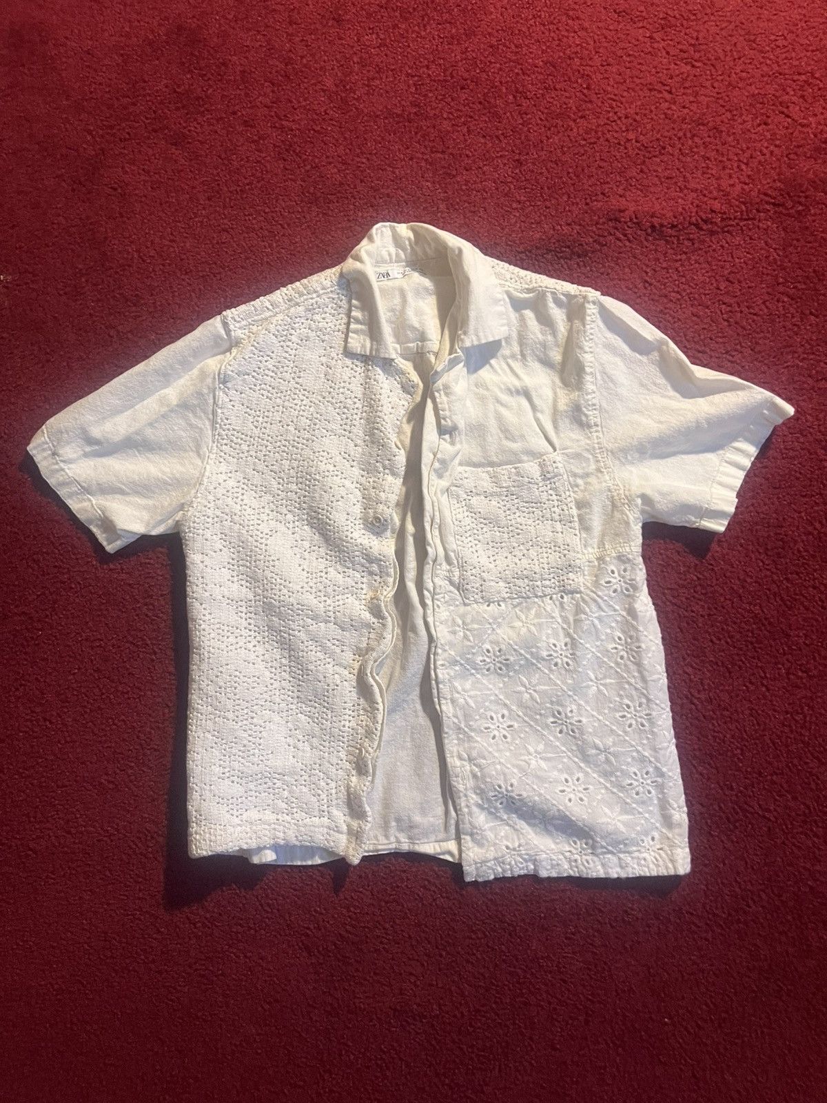 Vintage × Zara White Frayed Button Up Shirt Size US M / EU 48-50 / 2 - 1 Preview