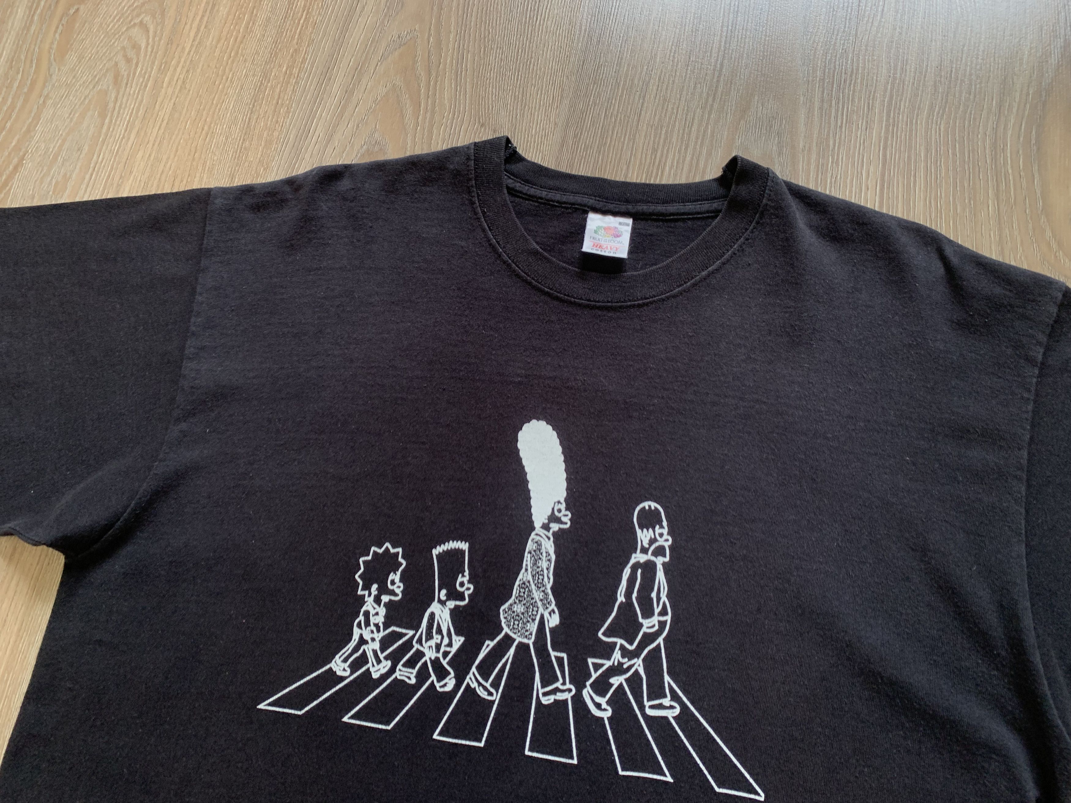 Fruit Of The Loom Rare The Simpsons x The Beatles Abbey Road Vintage T Shirt Size US XL / EU 56 / 4 - 4 Thumbnail