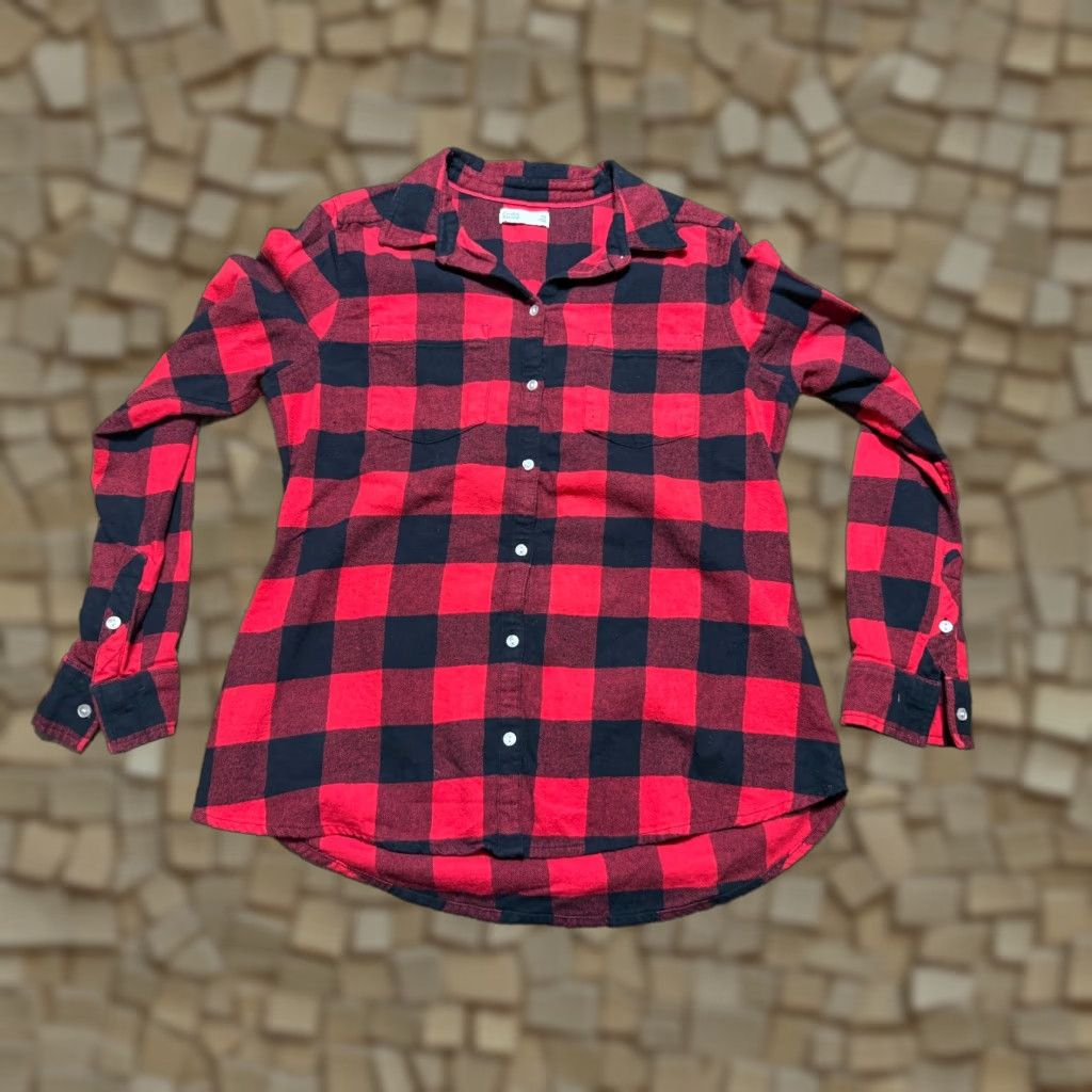 Croft & Barrow Croft & Barrow Shirt Women's XS Red Black Plaid Long Sleeve Button Up Size XS / US 0-2 / IT 36-38 - 1 Thumbnail