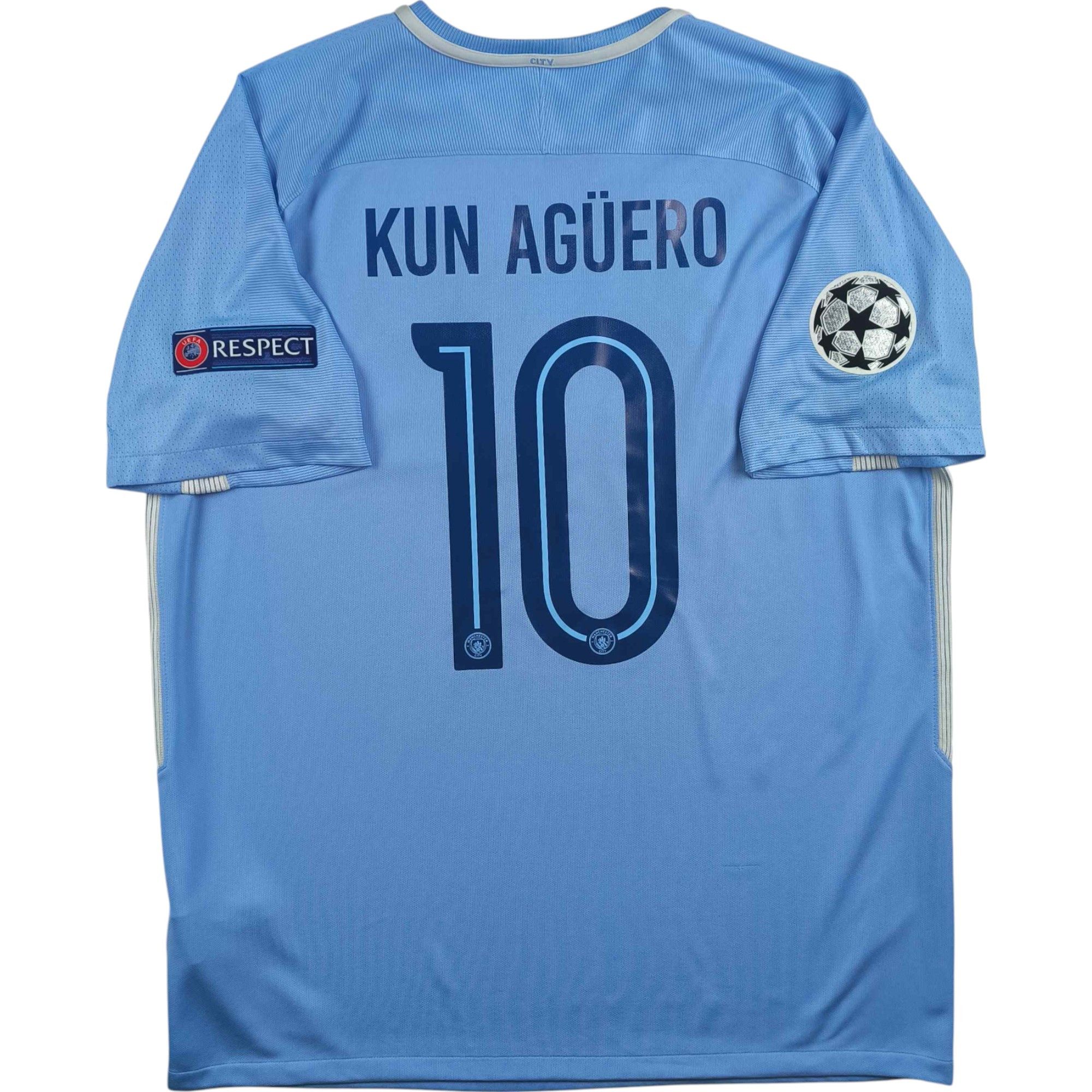 Football Kun Aguero Jersey Manchester City 17-18 Home UCL Kun