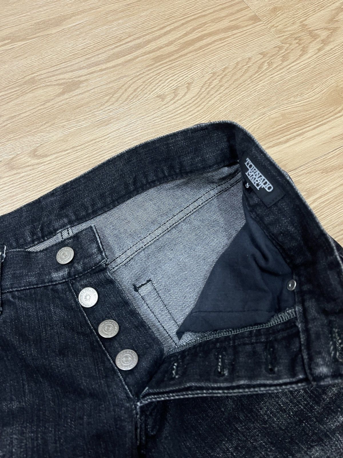Tornado Mart Tornado Mart Black Washed Flare Denim Size US 30 / EU 46 - 6 Thumbnail