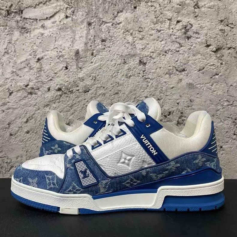 Louis Vuitton Louis Vuitton White Blue Denim Trainers-2507 Size US 8 / EU 41 - 5 Thumbnail