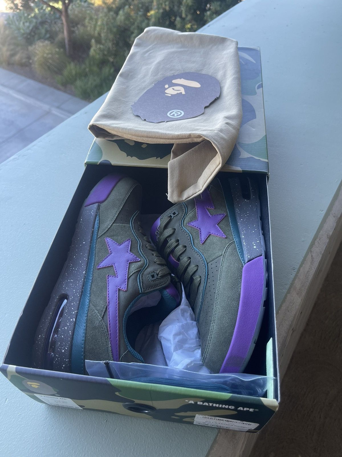 image of Bape Road Sta 2 Shoes in Green, Men's (Size 9)