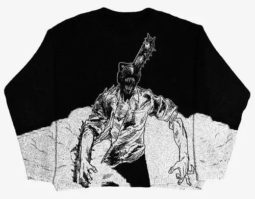 Japanese Brand Print ChainSaw Head Knitted Oversized Sweater Size US XL / EU 56 / 4 - 3 Thumbnail