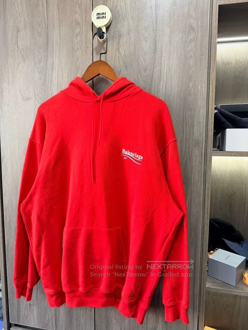 Balenciaga Balenciaga Red Coke Logo Hoodie Size US XL / EU 56 / 4 - 4 Thumbnail