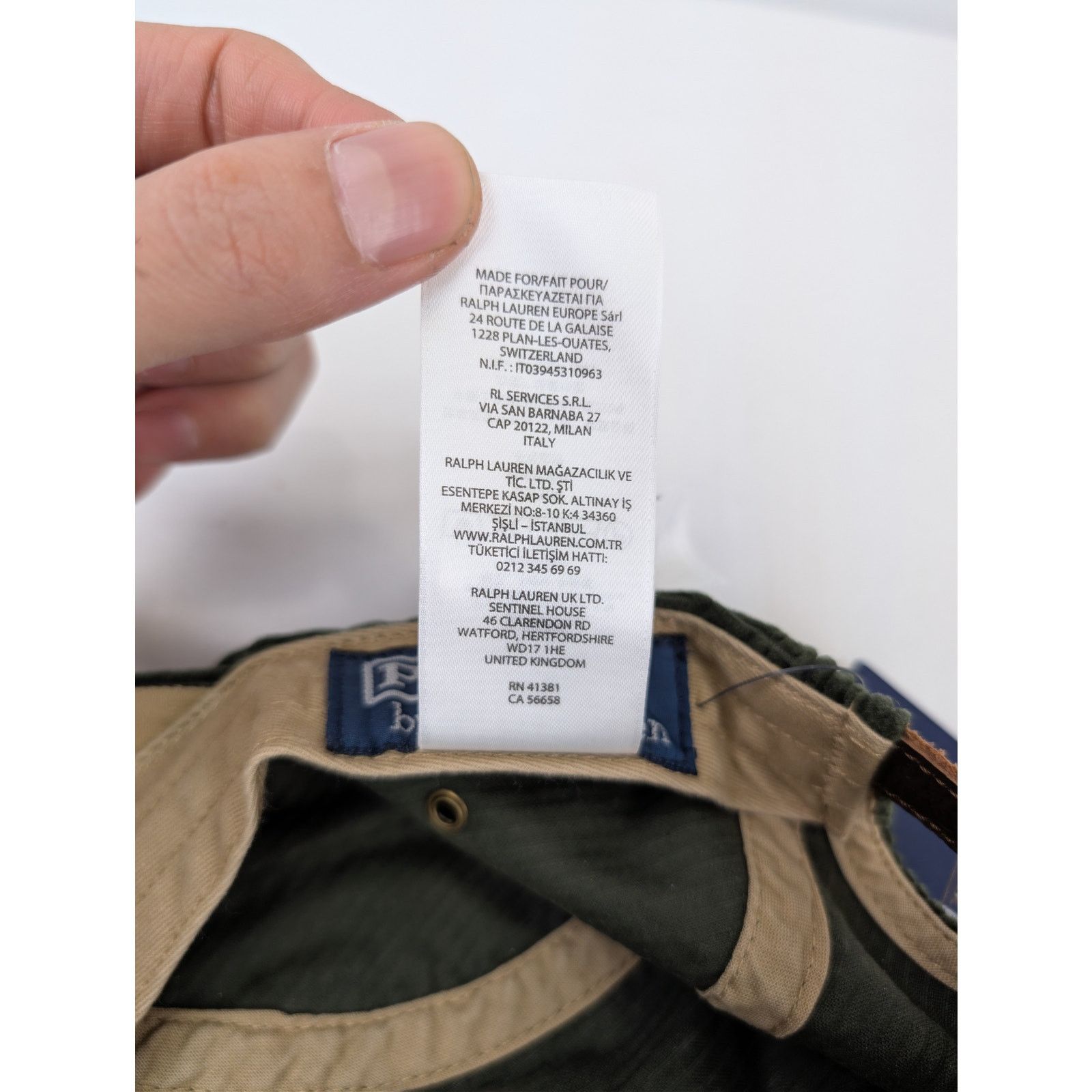 Ralph Lauren o1rshd1 CC20 Size: OS/ corduroy leather strap back Cap / hat Size ONE SIZE - 19 Thumbnail