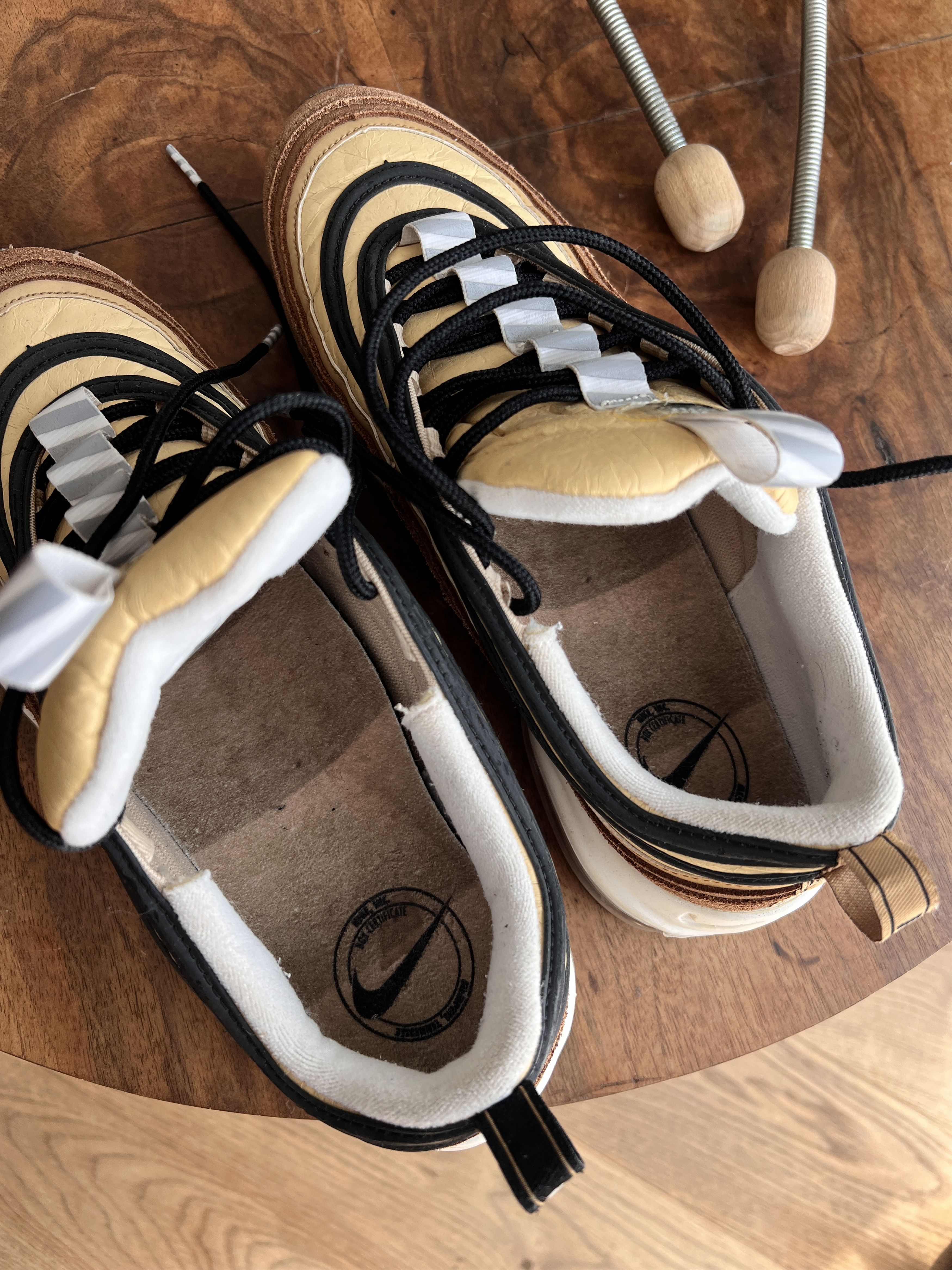 Nike Crazy! Nike Air Max 97 Barcode sneakers Elemental Gold shoes Size US 10.5 / EU 43-44 - 15 Thumbnail