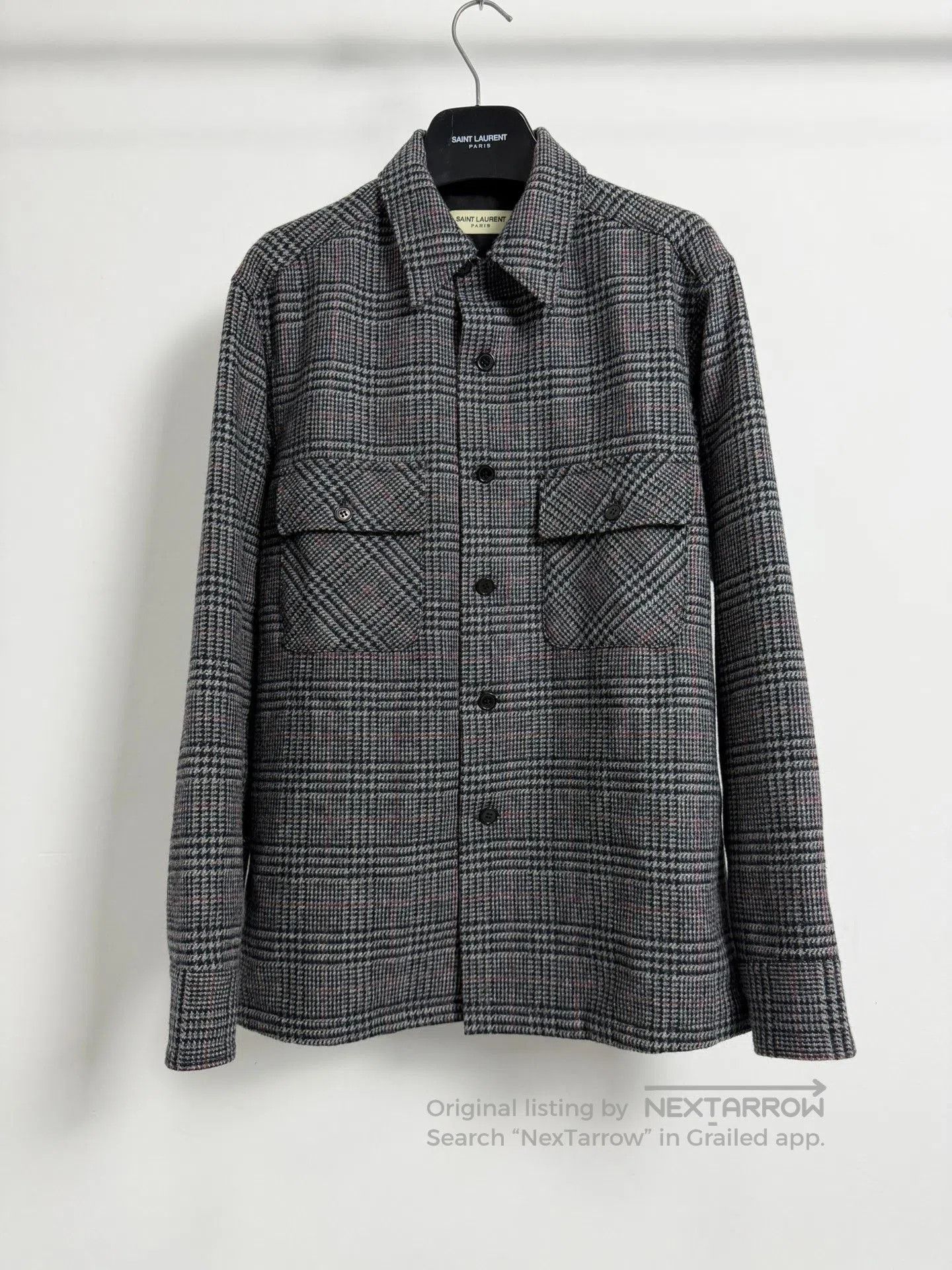 Saint Laurent Paris Saint Laurent 16FW Check Wool Overshirt. Size US S / EU 44-46 / 1 - 1 Thumbnail