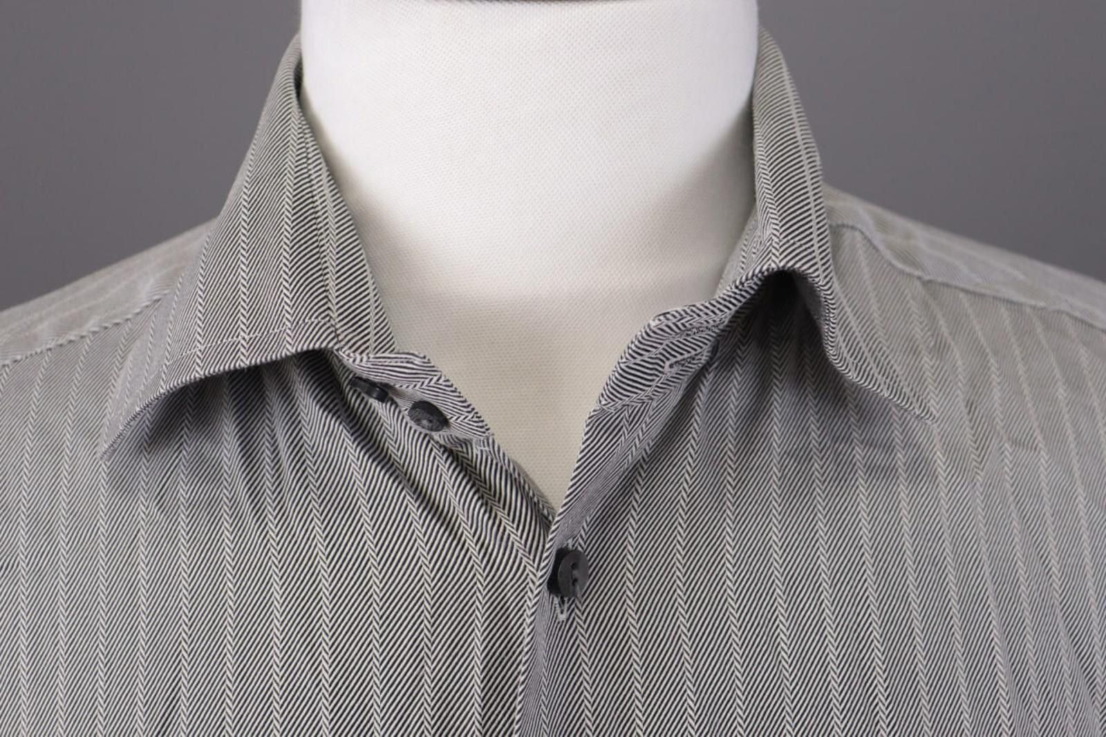Eton Vintage Eton Gray Striped Long Sleeve Button Down Shirt Size US M / EU 48-50 / 2 - 3 Thumbnail