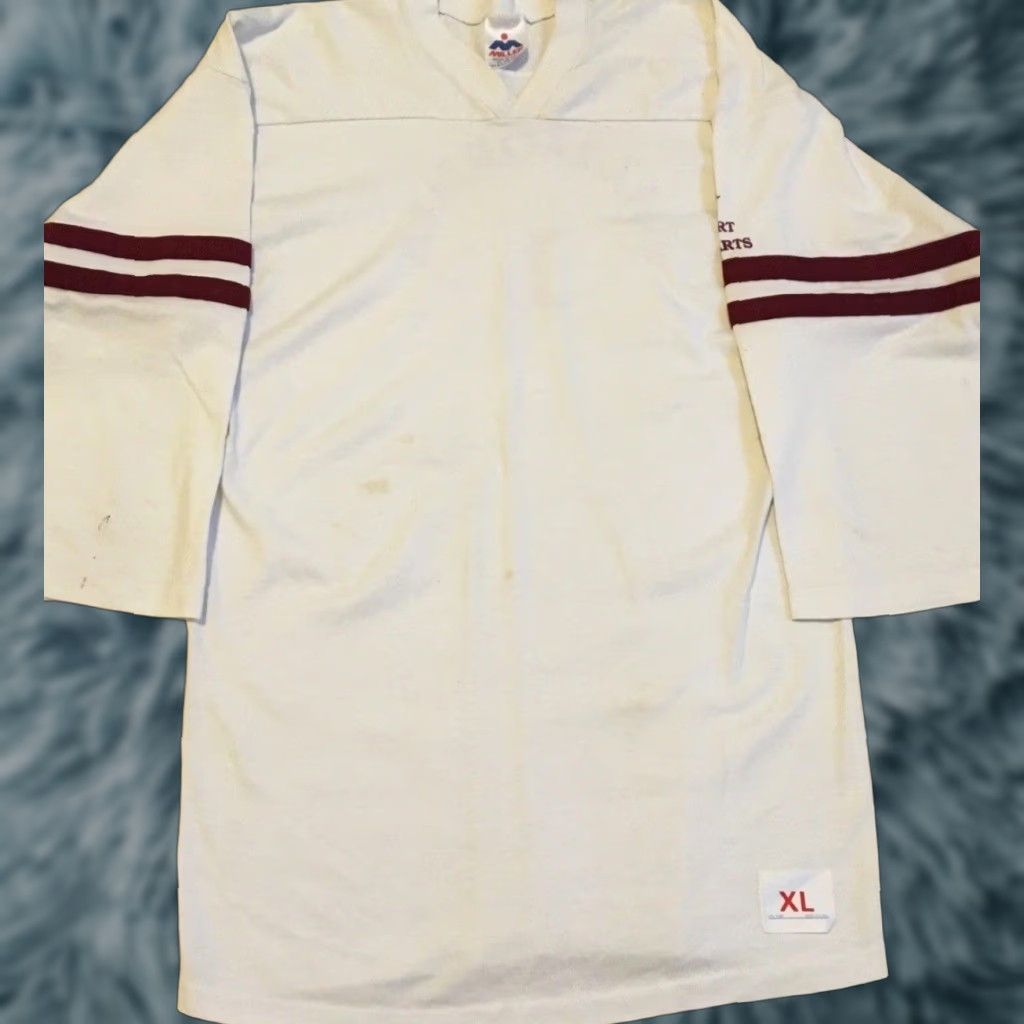 VINTAGE California #1 Faded Jersey Shirt L White 70s 80s 90s Grunge School Sports Football PE