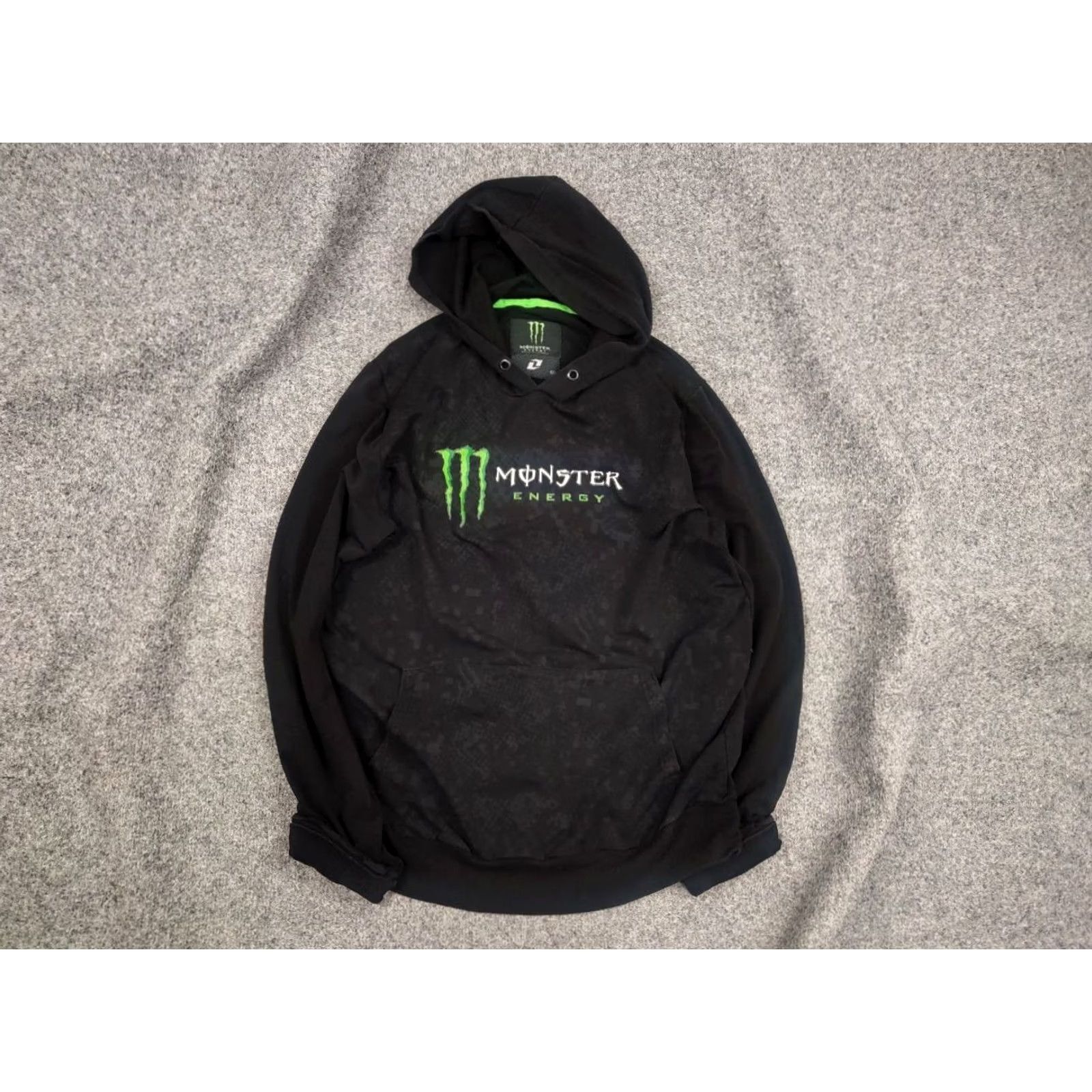 Logo 7 VINTAGE Monster Energy Hoodie Racing Black Logo Y2K Style Size US L / EU 52-54 / 3 - 2 Thumbnail