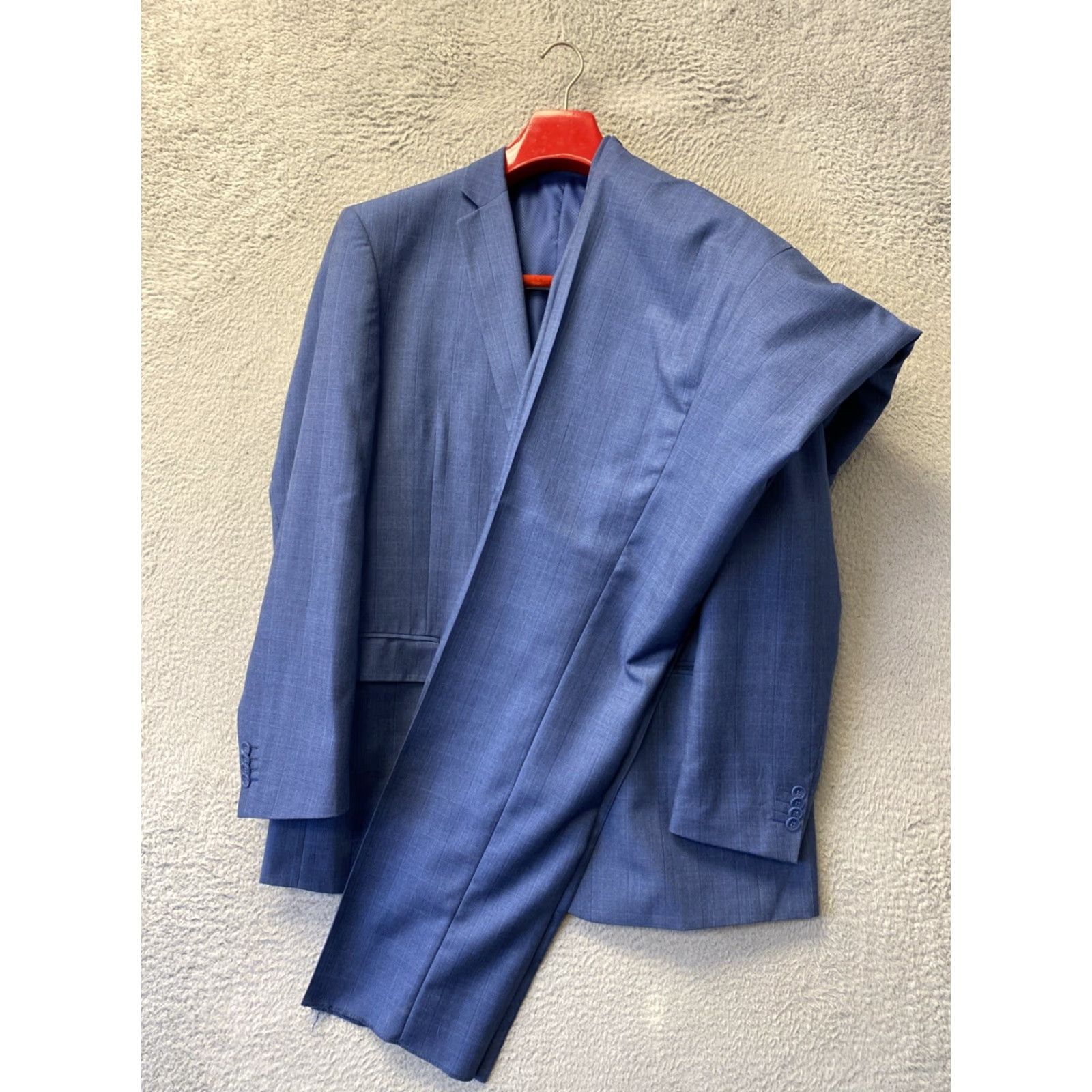 Vintage Bocaccio Uomo 50L 3 Piece Suit Blue Glenn Plaid Pants 44x39 2 Button /0647 Size 50R - 2 Thumbnail
