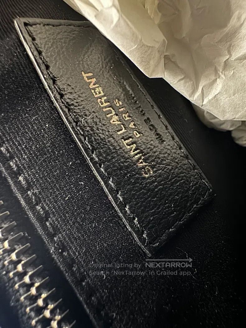 Saint Laurent Paris Saint Laurent Paris Silver Logo Diamond Quilted Lamb Leath Size ONE SIZE - 8 Thumbnail