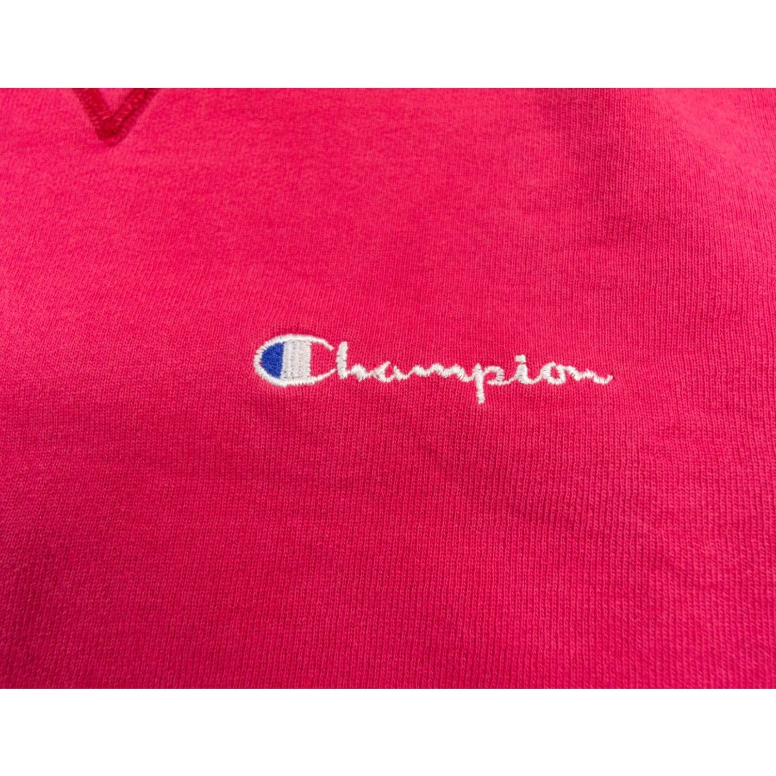 Champion VINTAGE Champion Sweatshirt Mens Large Red Crewneck Distressed Logo Embroidered All Seasons Sweater Ultra Faded 90s Mens Size US L / EU 52-54 / 3 - 3 Thumbnail
