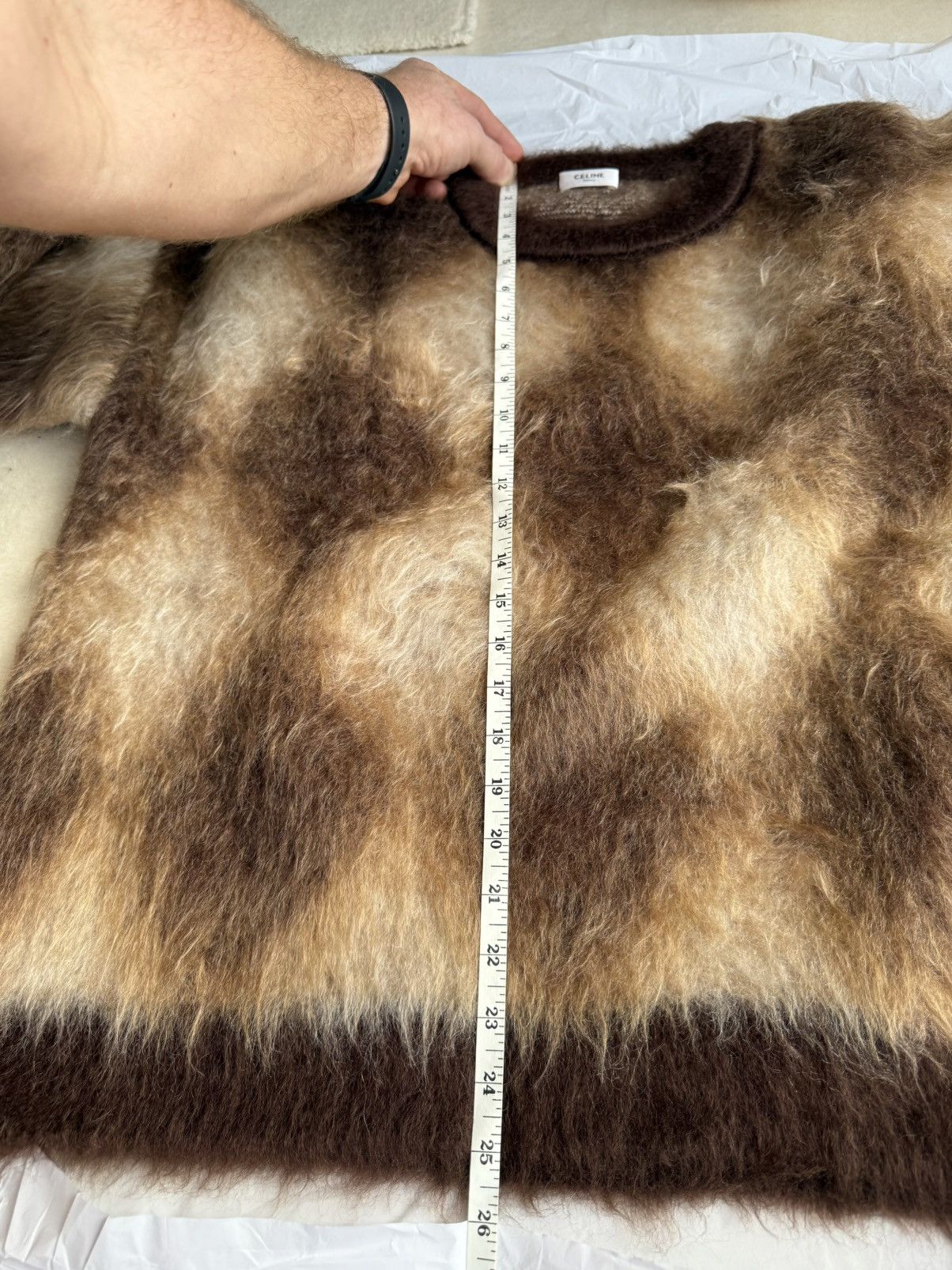 Celine $1.4k FW22 Celine argyle mohair blend fuzzy sweater M Hedi Size US M / EU 48-50 / 2 - 8 Thumbnail