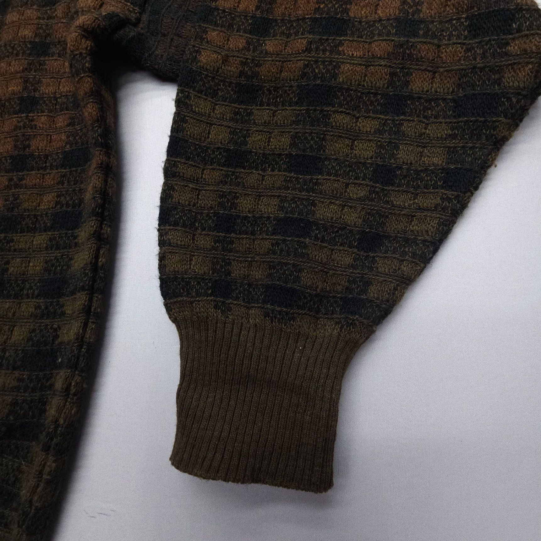 IDEA VINTAGE Idea Uomo Sweater Mens M Plaid Brown 90s Italy Knit Pullover Crew Neck Size US M / EU 48-50 / 2 - 6 Thumbnail