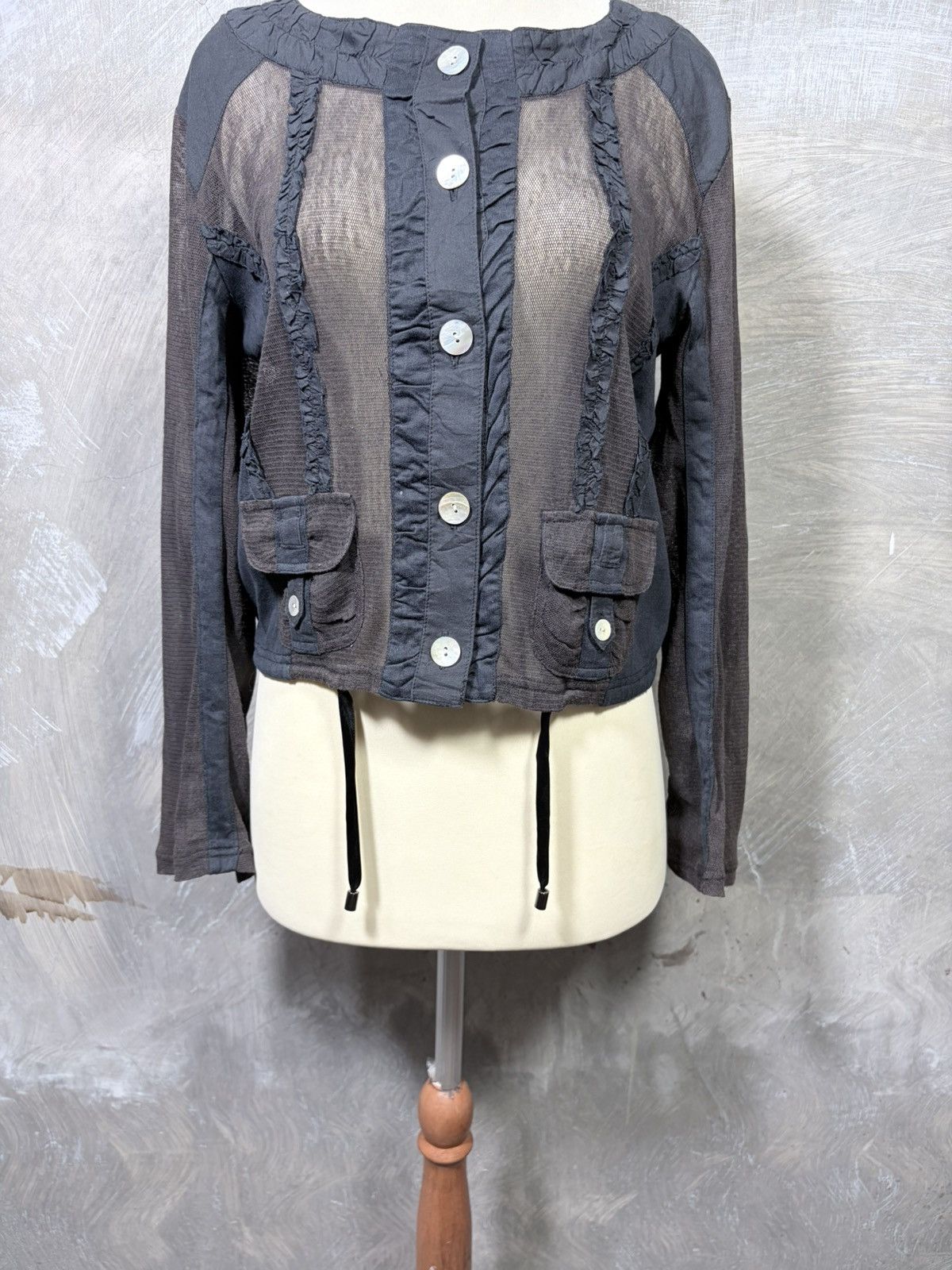 Le Grande Bleu (L.G.B.) Y2K Japanese Women Mesh Outer Tops Size M / US 6-8 / IT 42-44 - 3 Thumbnail