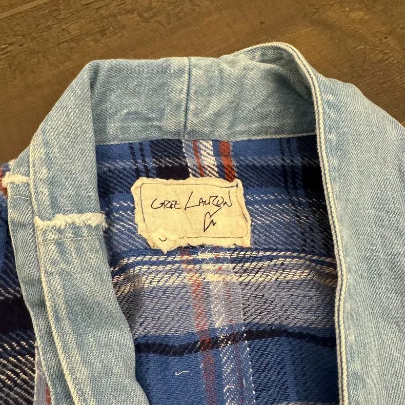 Greg Lauren Greg Lauren Denim Patchwork Plaid Duster Shirt Size US L / EU 52-54 / 3 - 3 Thumbnail