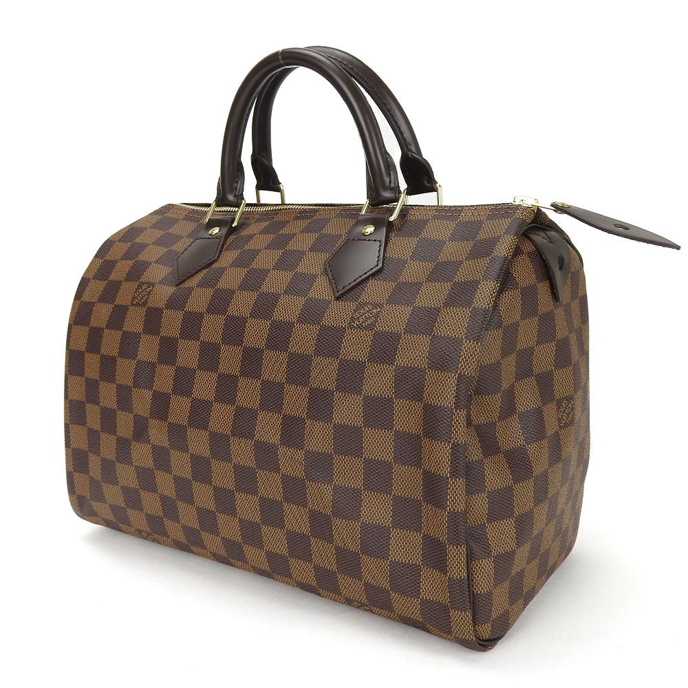 Louis Vuitton Speedy 30 Damier Ebene Gold Metal