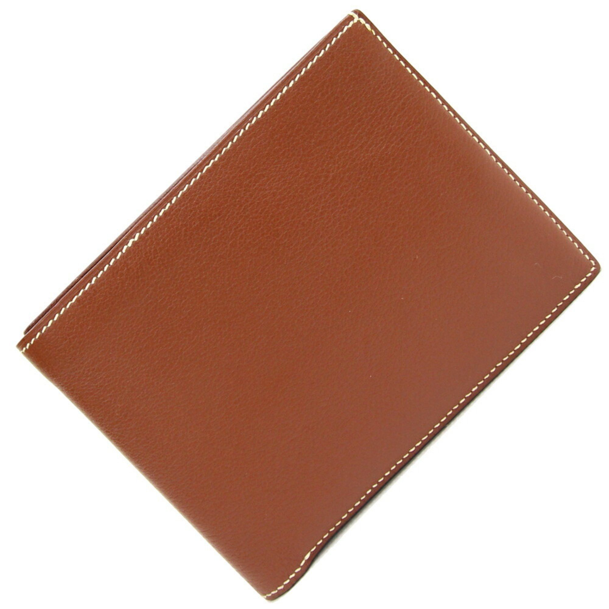 image of Hermes Bifold Wallet Mc3 Thales Brown Leather □J Stamp Manufactured In 2006 Men's Hermes