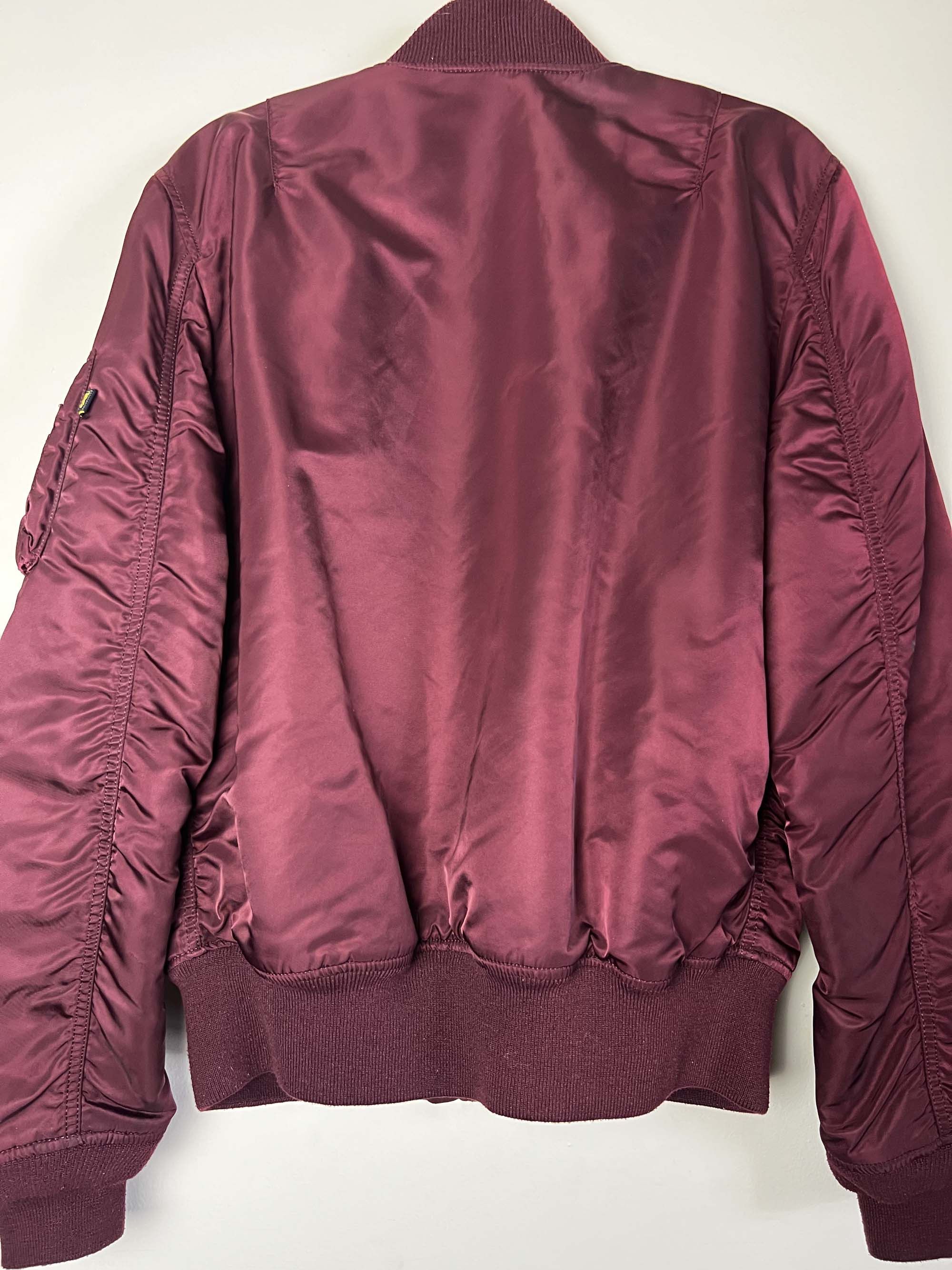 Alpha Industries Vintage 1990's Alpha Indusries Maroon Bomber Jacket USA Size US L / EU 52-54 / 3 - 9 Thumbnail