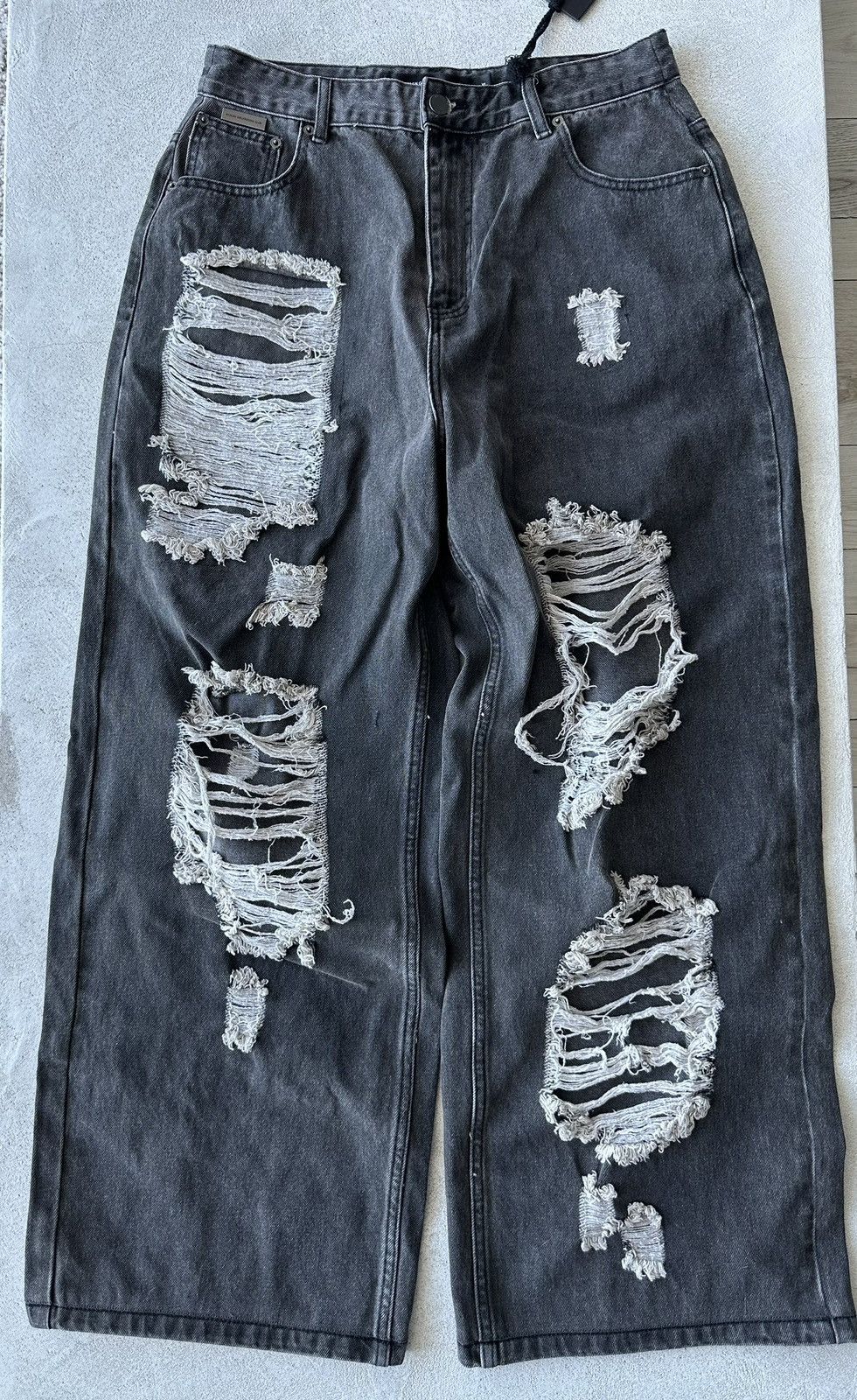 Stolen Girlfriends Club Stolen Girlfriends Club Distressed Wide Leg Jeans Size US 32 / EU 48 - 3 Thumbnail