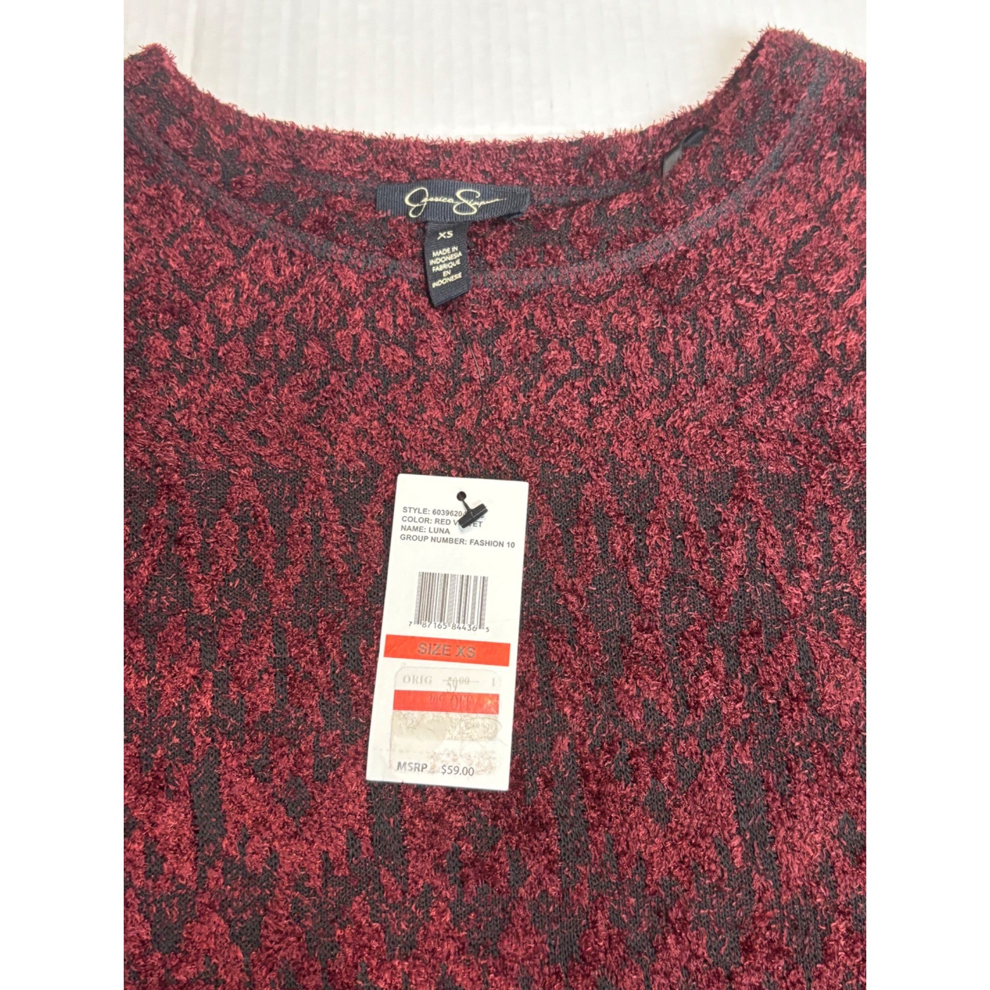 Jessica Simpson Jessica Simpson Junior’s Luna Lace-trimmed Sweater, Red Ve Size XS / US 0-2 / IT 36-38 - 6 Thumbnail