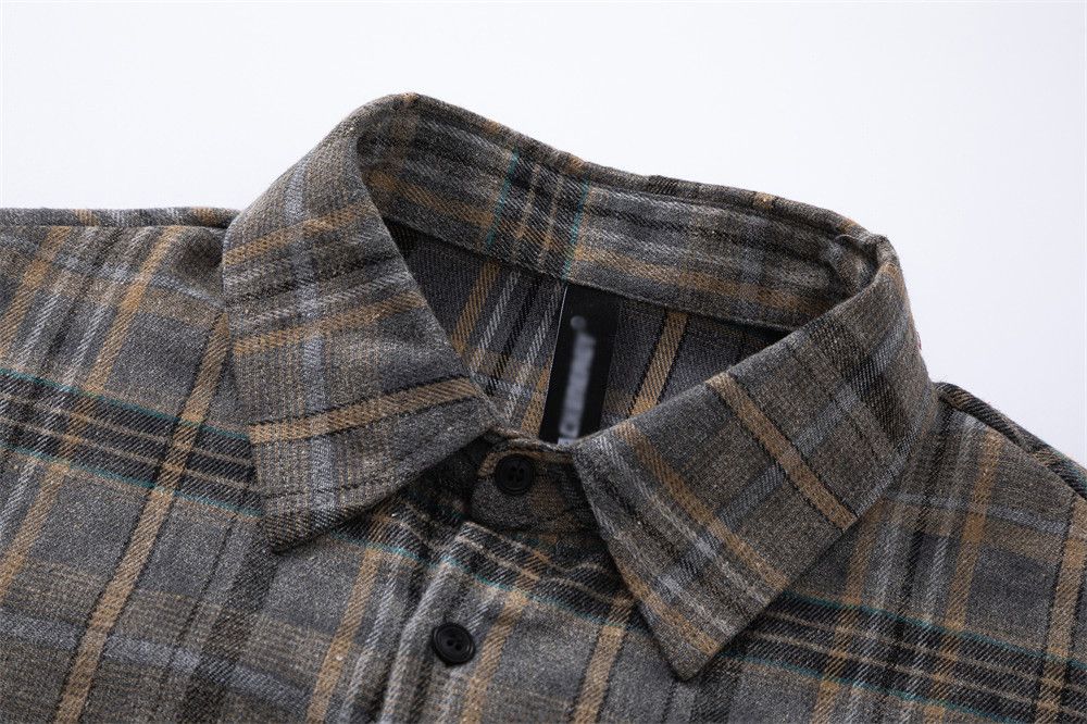 Japanese Brand × Vintage Men's American loose casual lapel letter print plaid shirt Size US M / EU 48-50 / 2 - 3 Thumbnail