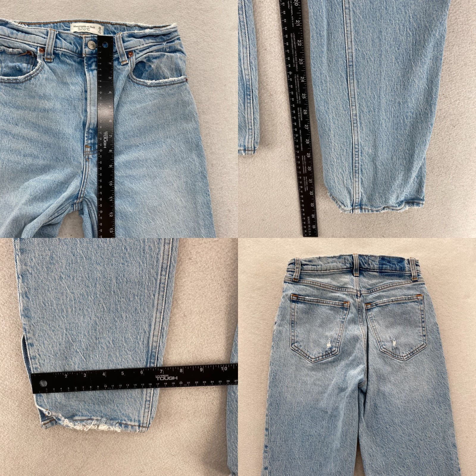 Abercrombie & Fitch Abercrombie & Fitch 90s Straight Jeans Women's 26/2 Long High Rise Blue Denim Size 26" / US 2 / IT 38 - 8 Thumbnail