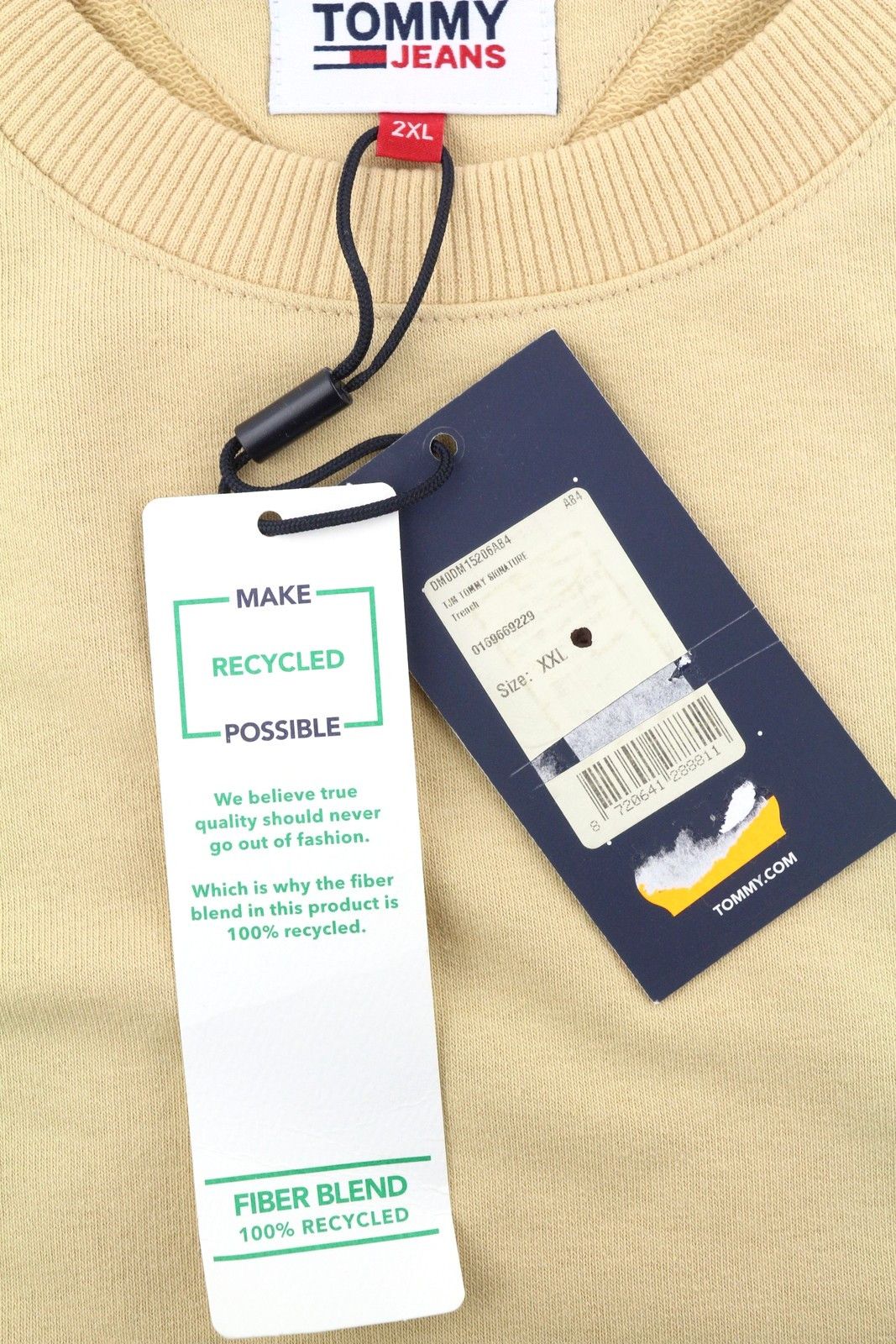 Tommy Hilfiger 2XL Beige Crew Neck Logo Pullover Sweatshirt 87392 Size US XXL / EU 58 / 5 - 7 Thumbnail