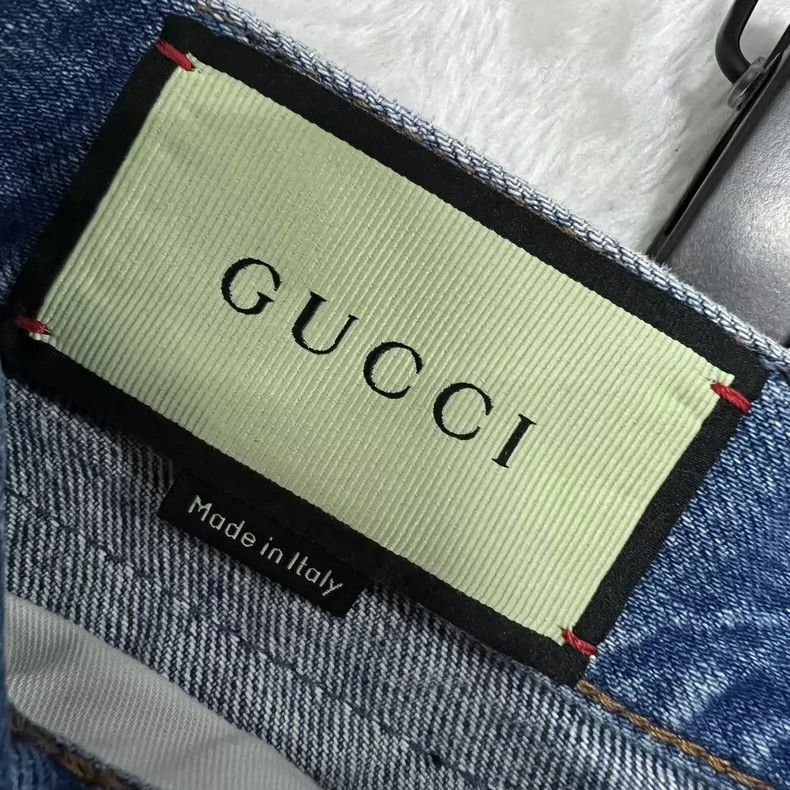 Gucci Gucci Size 23 Apple letter embroidery logo shorts 2502-Nex Size US 27 - 4 Thumbnail