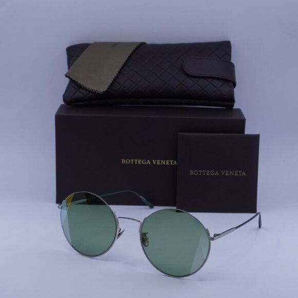 Bottega Veneta Bottega Veneta BV0246S 004 Sunglasses Silver Round Frame Size ONE SIZE - 1 Thumbnail