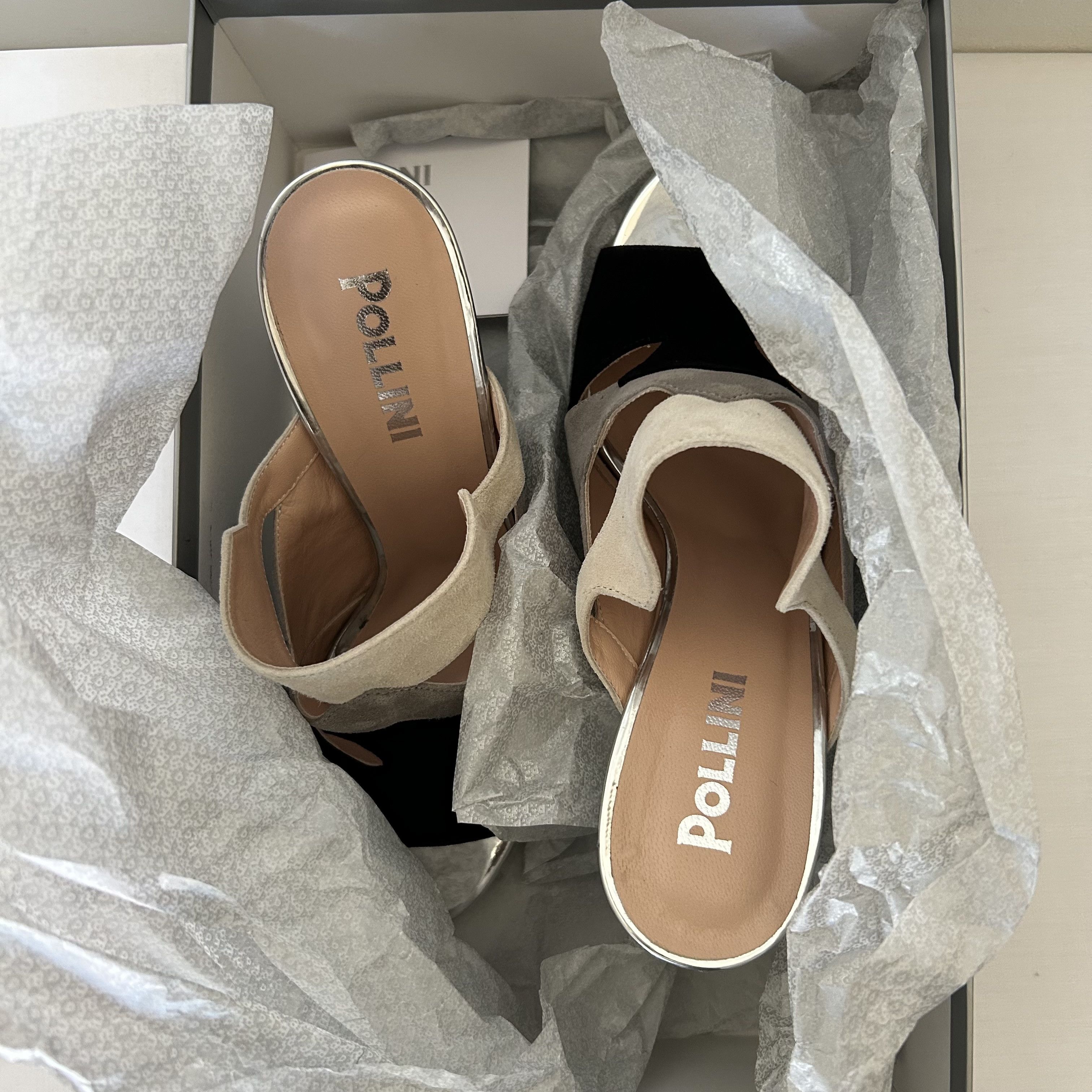Pollini Pollini "SABOT" Colourblock Suede Heels Size US 6.5 / IT 36.5 - 17 Thumbnail