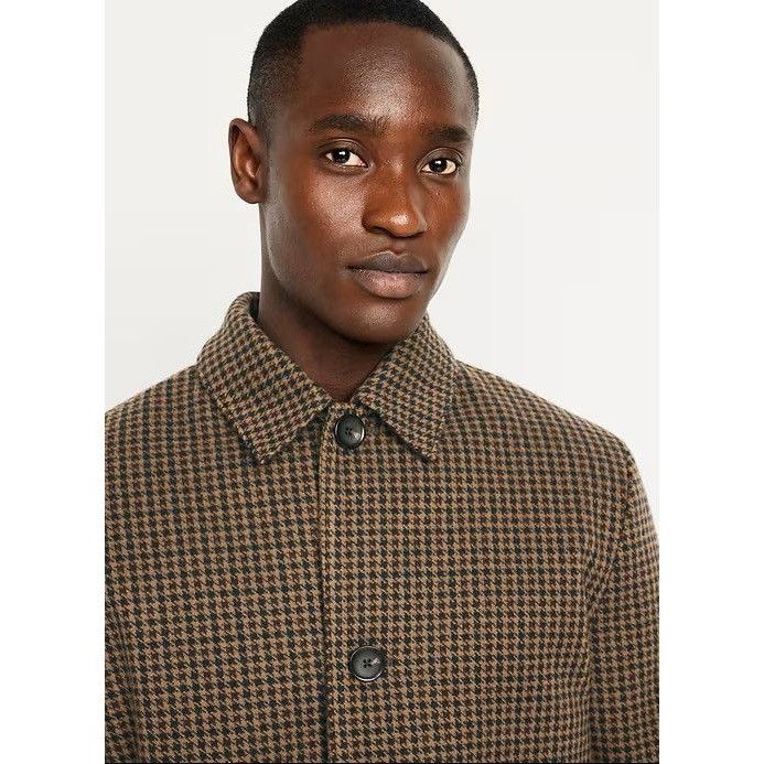 Old Navy Old Navy Men's Brown Relaxed Houndstooth Topcoat Size XXL Size US XXL / EU 58 / 5 - 5 Thumbnail