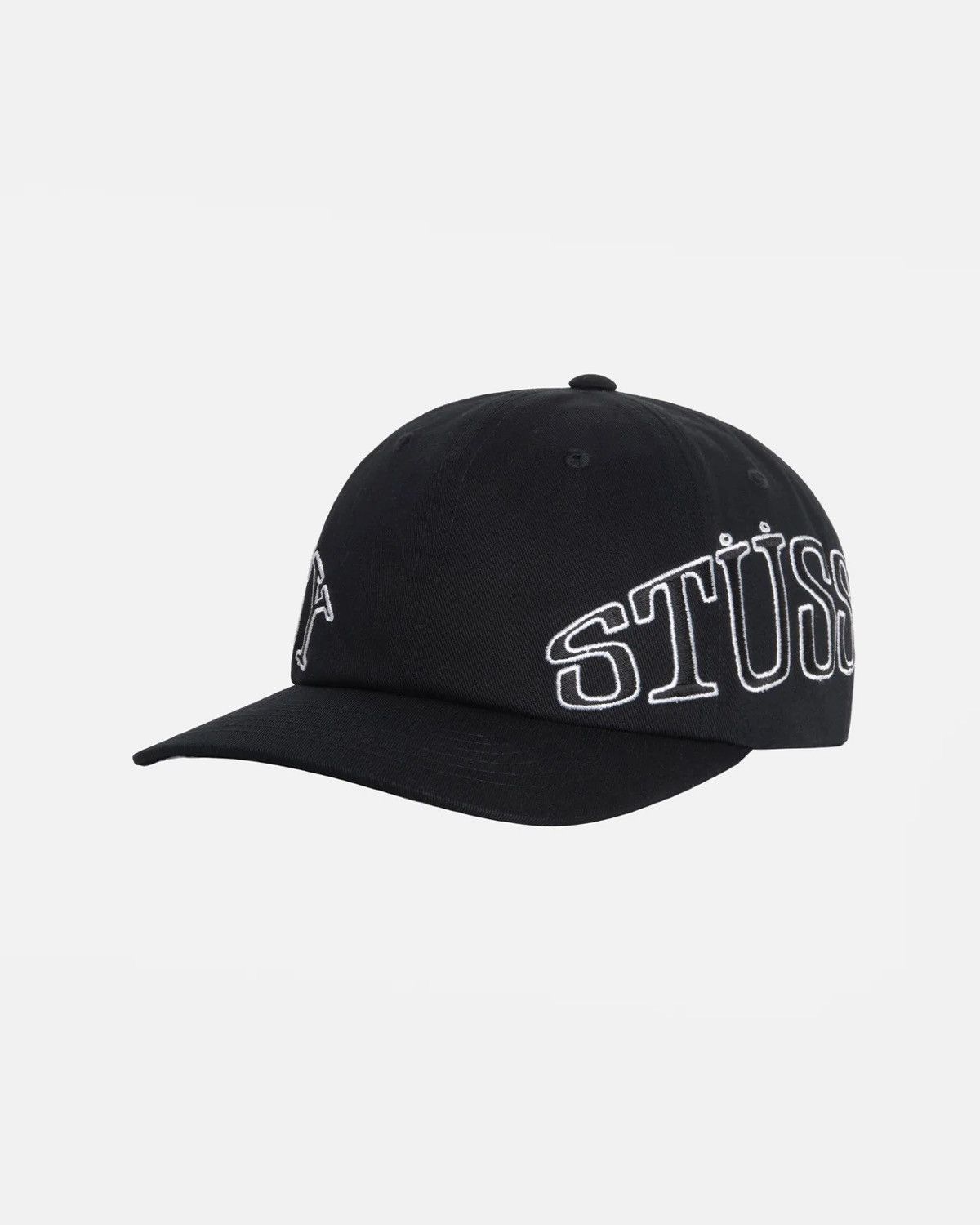 image of Stussy Arc Low Pro Strapback Cap in Black, Men's