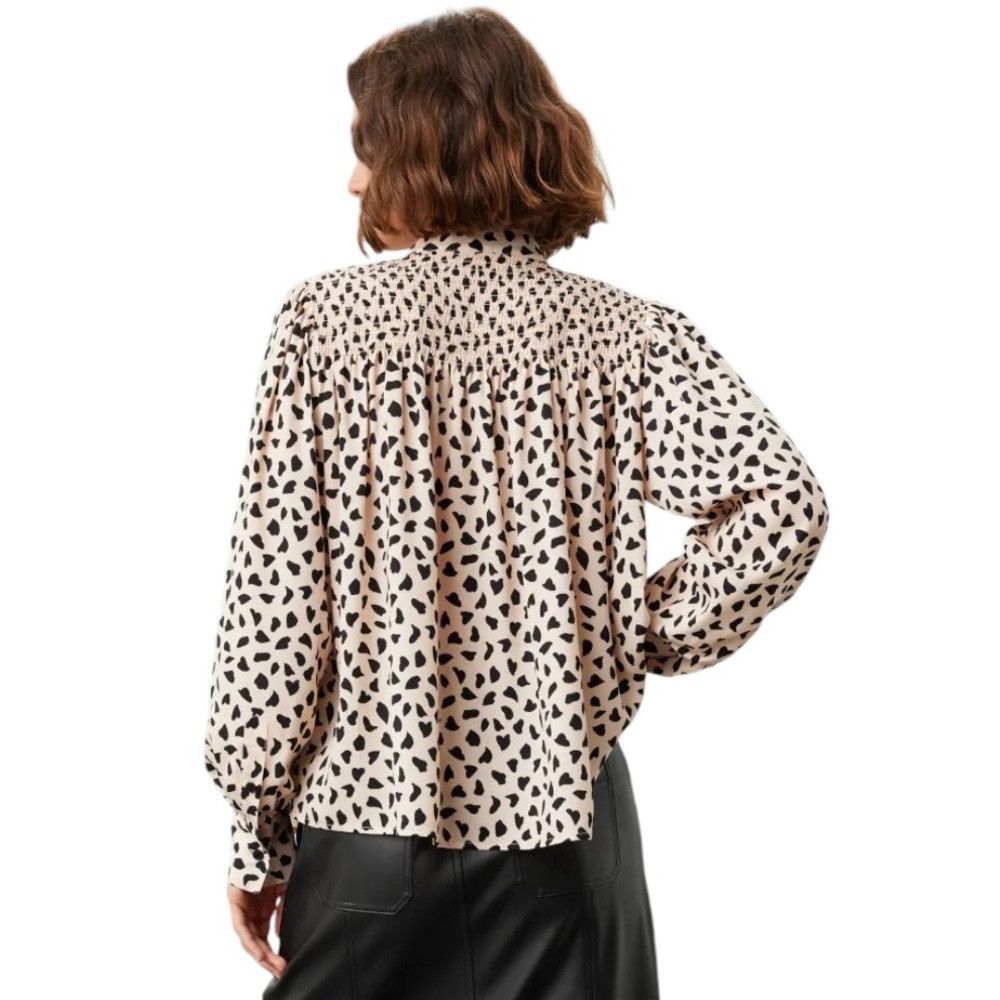 THAKOON THAKOON AL BEIGE COMBO PRINTED SMOCKED TOP WOMEN SIZE XS Size XS / US 0-2 / IT 36-38 - 9 Thumbnail