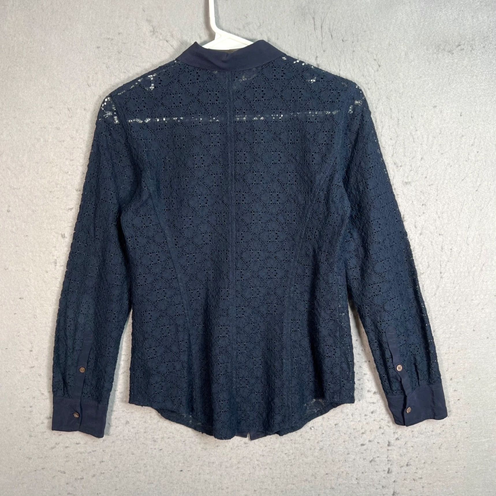 Club Monaco Club Monaco Blouse Womens XS Button-Up Blue Cotton/Silk Blend Shirt Size XS / US 0-2 / IT 36-38 - 2 Thumbnail