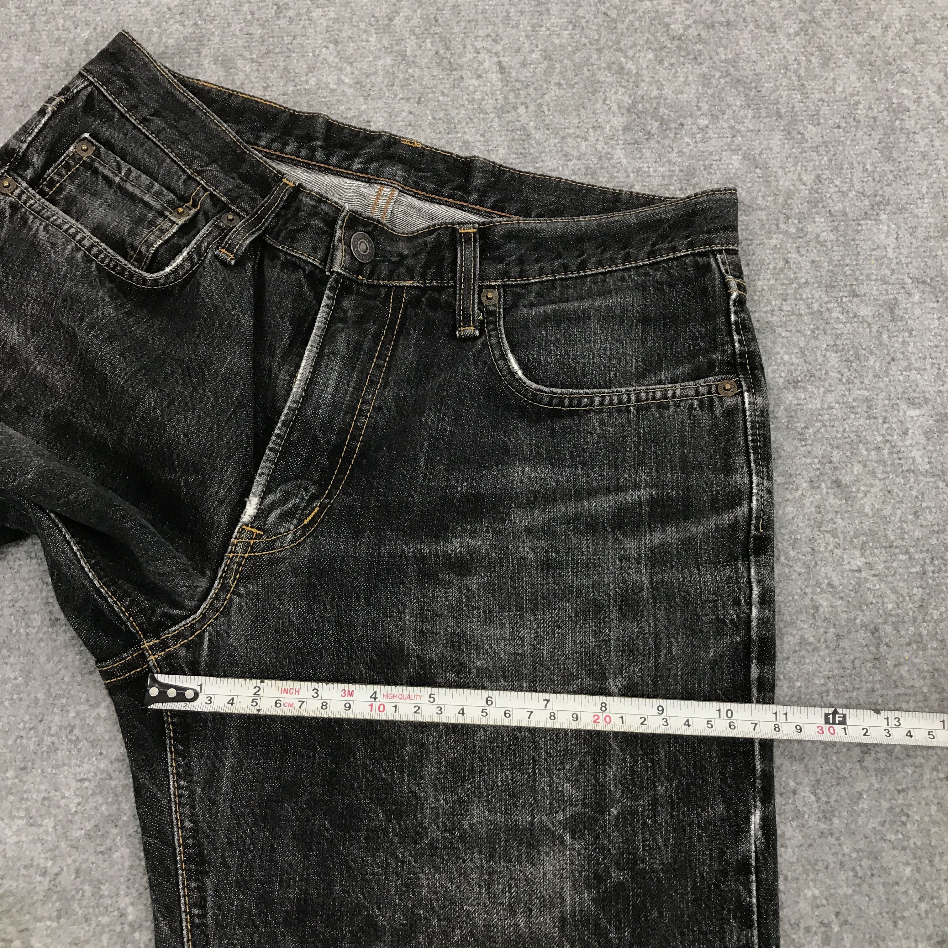 Edwin × Japanese Brand BLACK DENIM EDWIN DISTRESSED PUNK STYLE JEANS Size US 31 - 11 Thumbnail