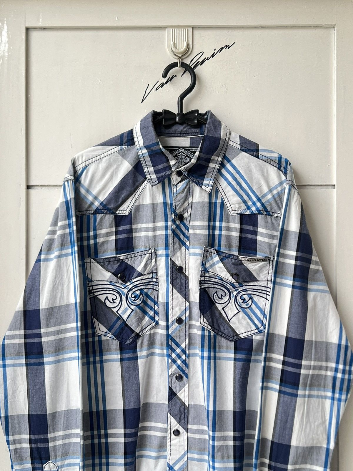 Affliction AFFLICTION Plaid Motive Shirt Size US S / EU 44-46 / 1 - 2 Thumbnail