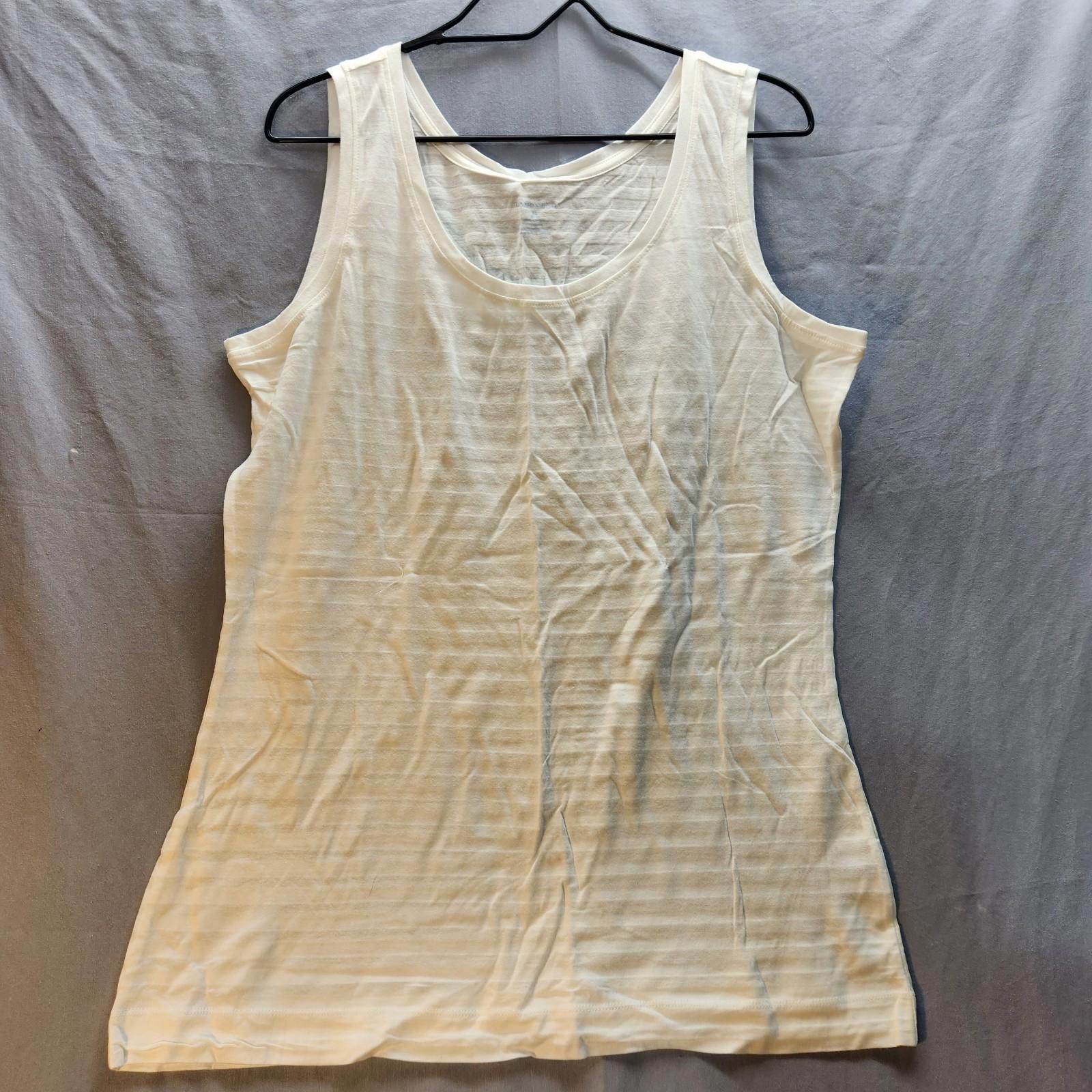 Lands' End Lands End White Cotton Blend Tank Top Womens Size XL Size XL / US 12-14 / IT 48-50 - 1 Thumbnail