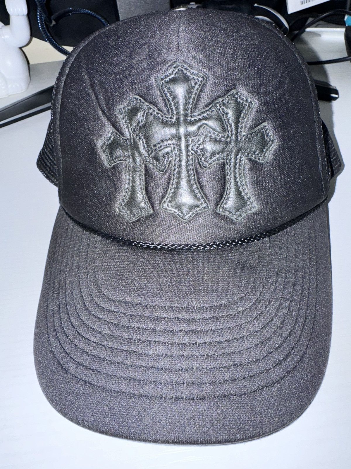 Chrome Hearts Chrome Heart Triple Leather Cross Patch Trucker Hat Size ONE SIZE - 5 Thumbnail