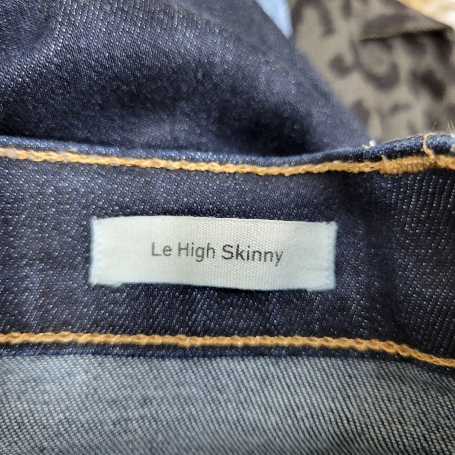 Frame FRAME Women's Jeans Le High Skinny Blue Ankle Slit Dark Wash Mid Rise 24 Size 42" / US 20 - 7 Thumbnail