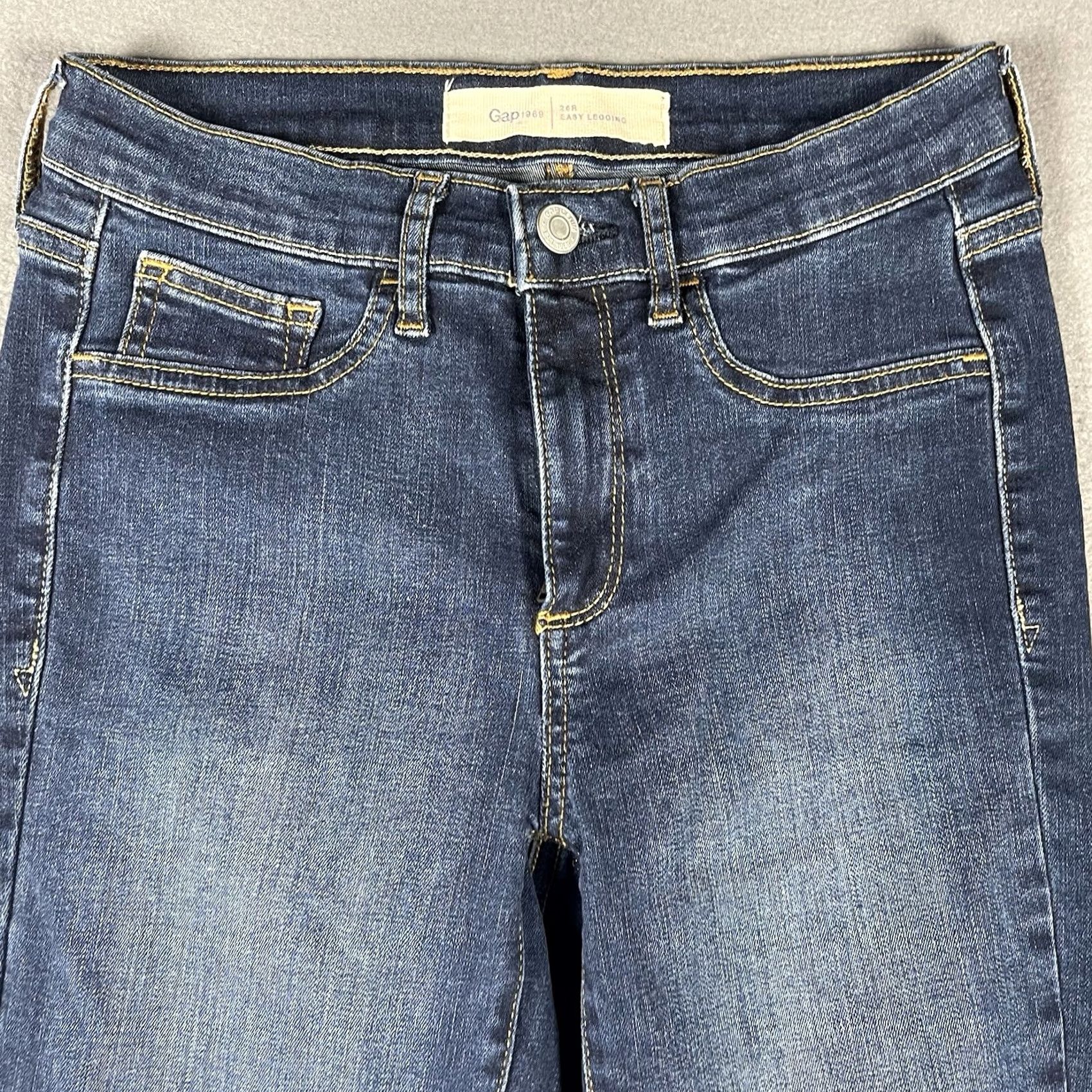 Gap VINTAGE Gap Easy Legging Jeans Womens 26R Blue Mid Rise Slim Straight Denim Jegging Preppy Size 26" / US 2 / IT 38 - 2 Thumbnail
