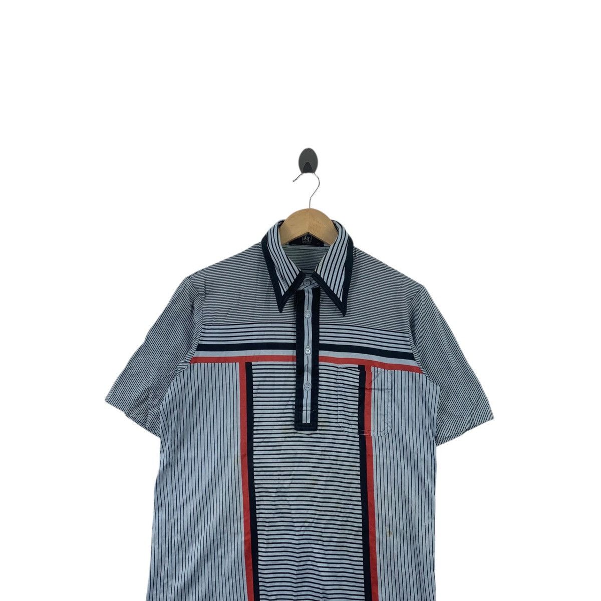 Vintage Vintage 90s T&T JAPAN Men’S Knit Striped Polo Tee Shirt Top Size US L / EU 52-54 / 3 - 2 Thumbnail