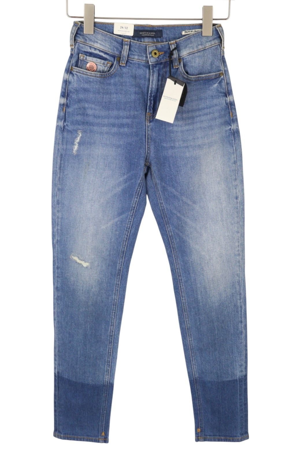 Scotch & Soda HIGH FIVE W24/L32 Blue High Rise Boyfriend Jeans 89095 Size 24" / US 00 / IT 34 - 3 Thumbnail