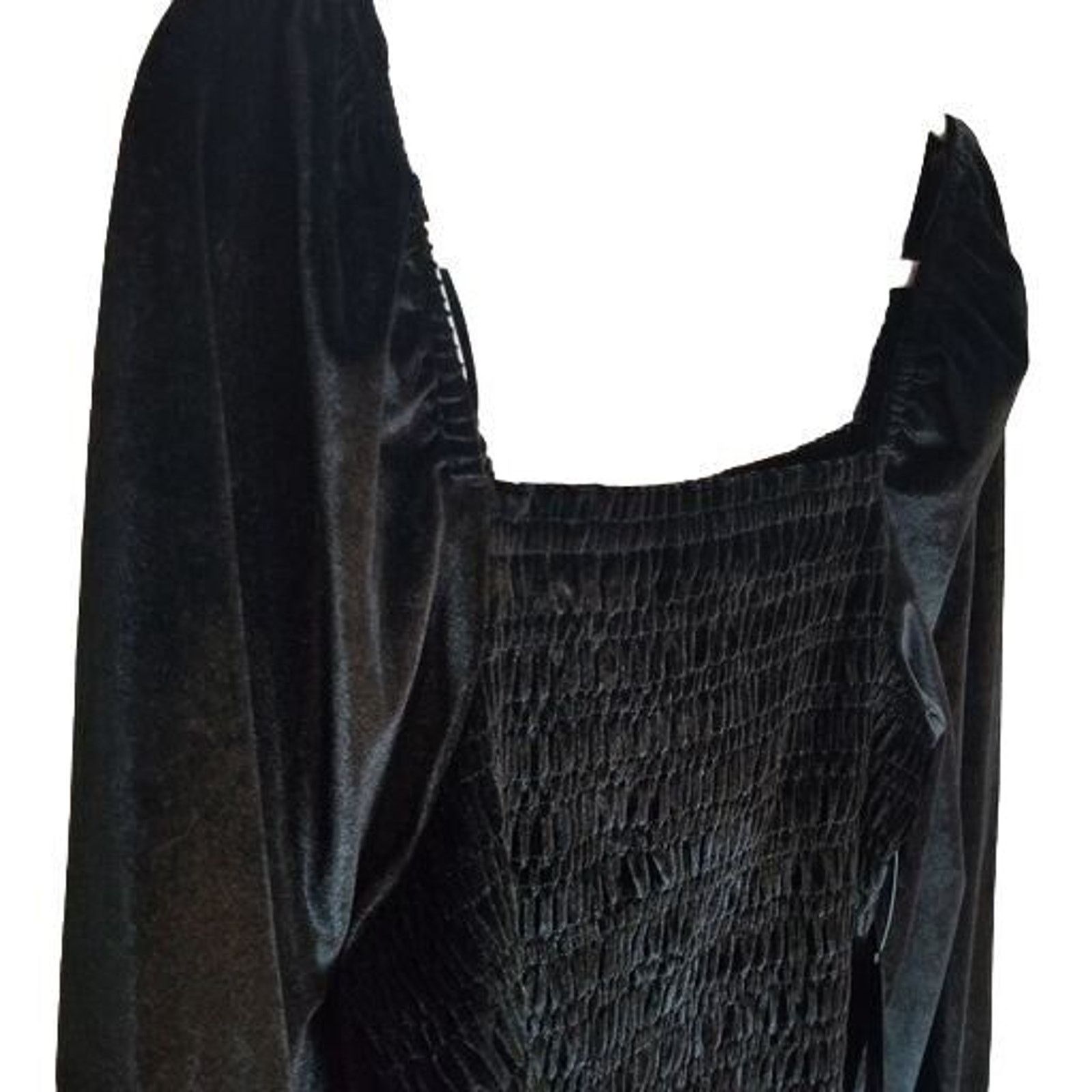 Babylon Bagatelle Womens Velvet Smocked Top Whimsygoth Fairy Grunge Size L / US 10 / IT 46 - 5 Thumbnail